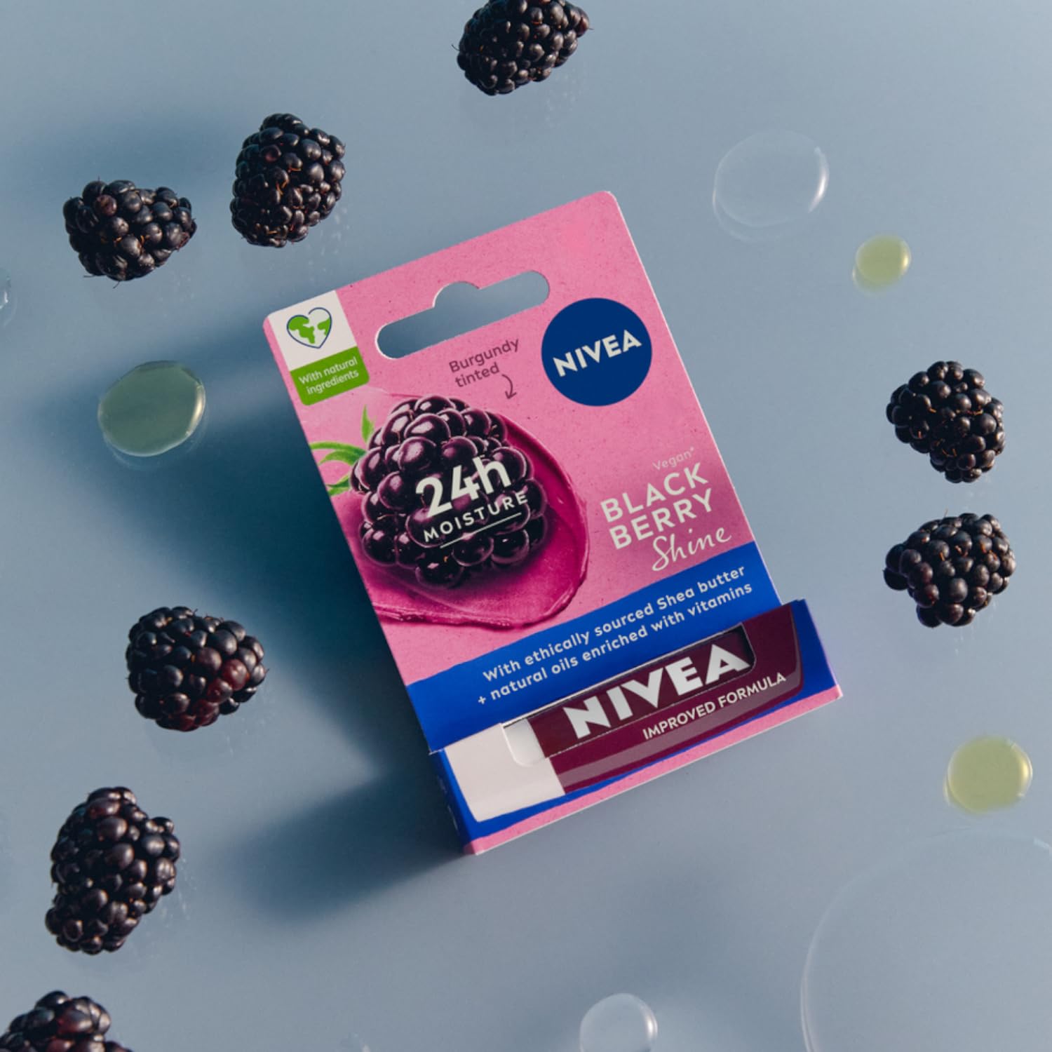NIVEA Pflegende Lippenstift Blackberry Shine, 4,8g – Ansicht 3