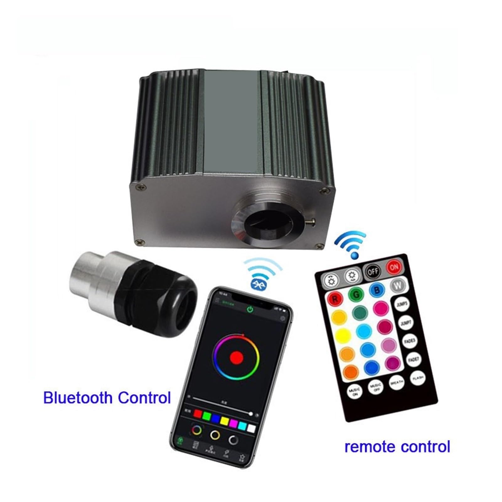 Oświetlenie wnętrza samochodu LED, 1X Music Sound Control RGBW 10W Twinkle LED Light Engine z Bluetooth i pilotem do dekoracji sufitu samochodu Światła nastrojowe w samochodzie
