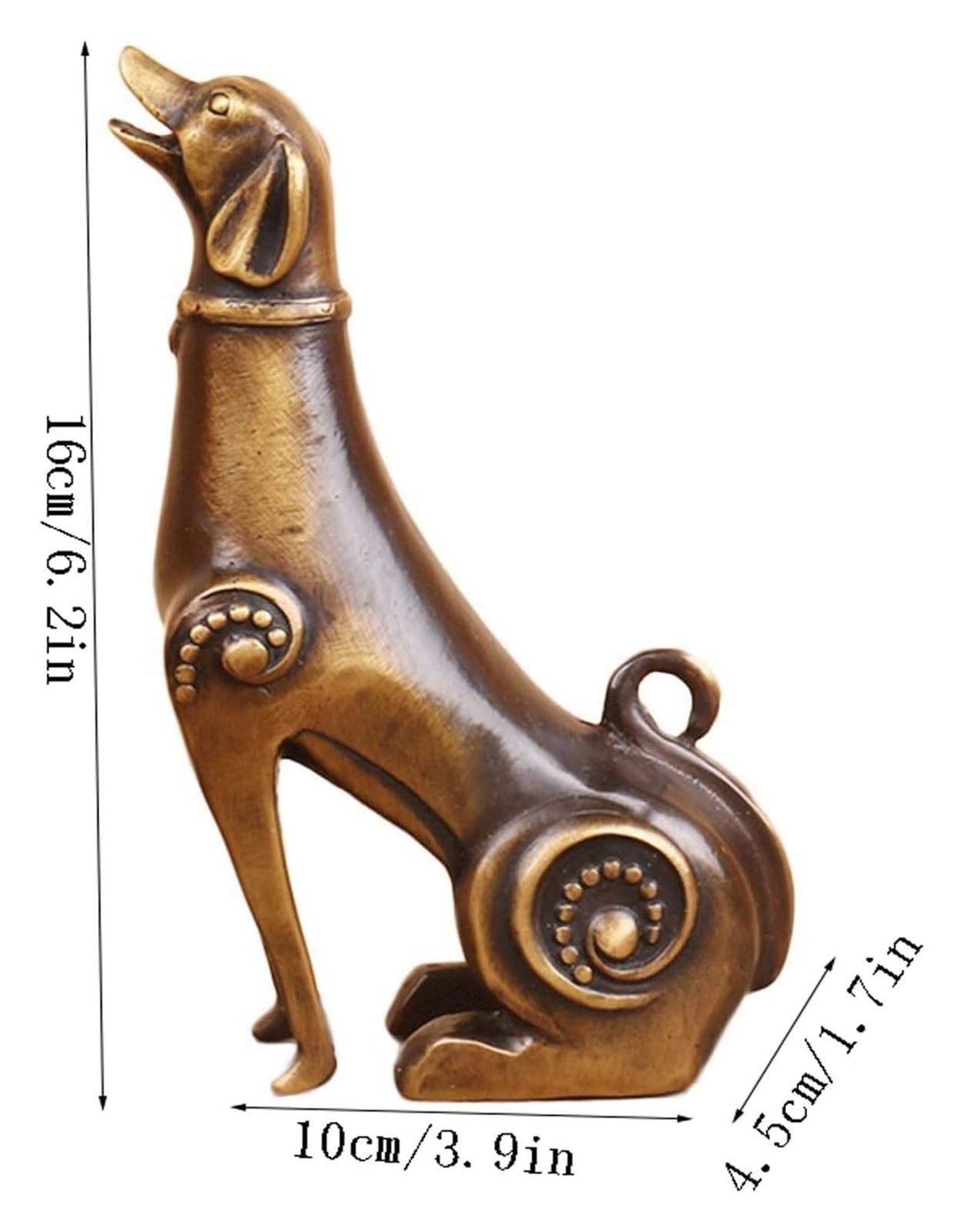 Arredamento artistico con motivi animali Scultura da tavolo in ottone, statua di cane, ornamenti zodiacali, scultura, artigianato in metallo retrò, decorazioni for soggiorno, bancone, ufficio
