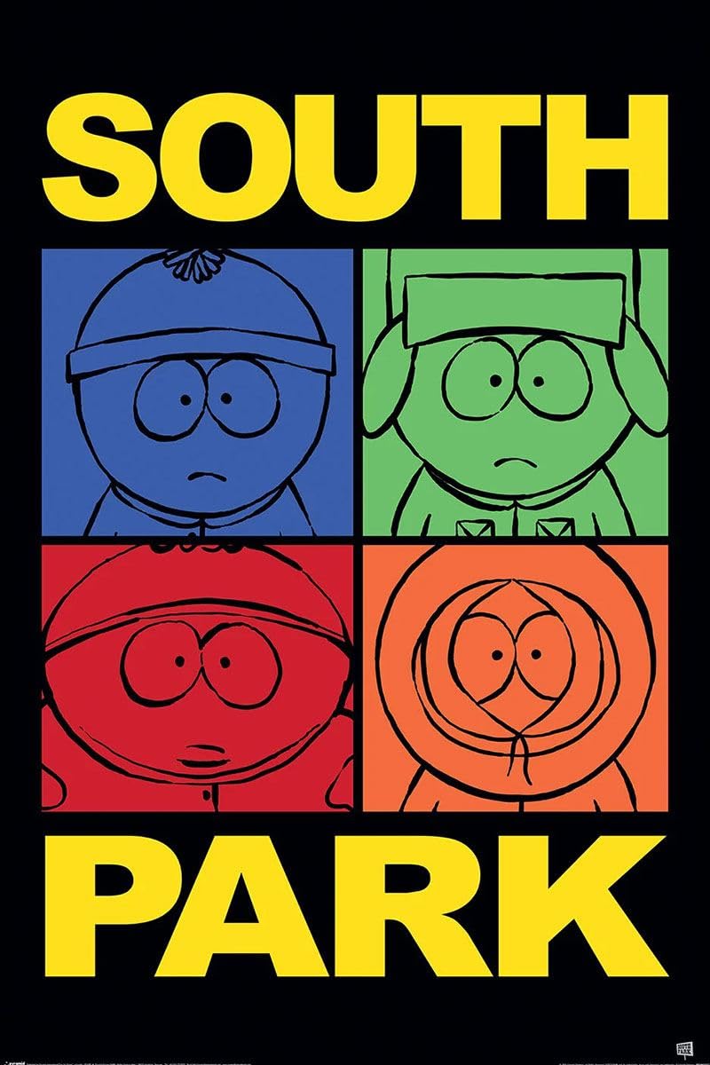Grindstore South Park Block Colour Maxi Poster - Laminated Large Wall Art Print, Wall Decor, Home Office Classroom Decoration, Gift Idea, Decorative Print 91.5x61cm