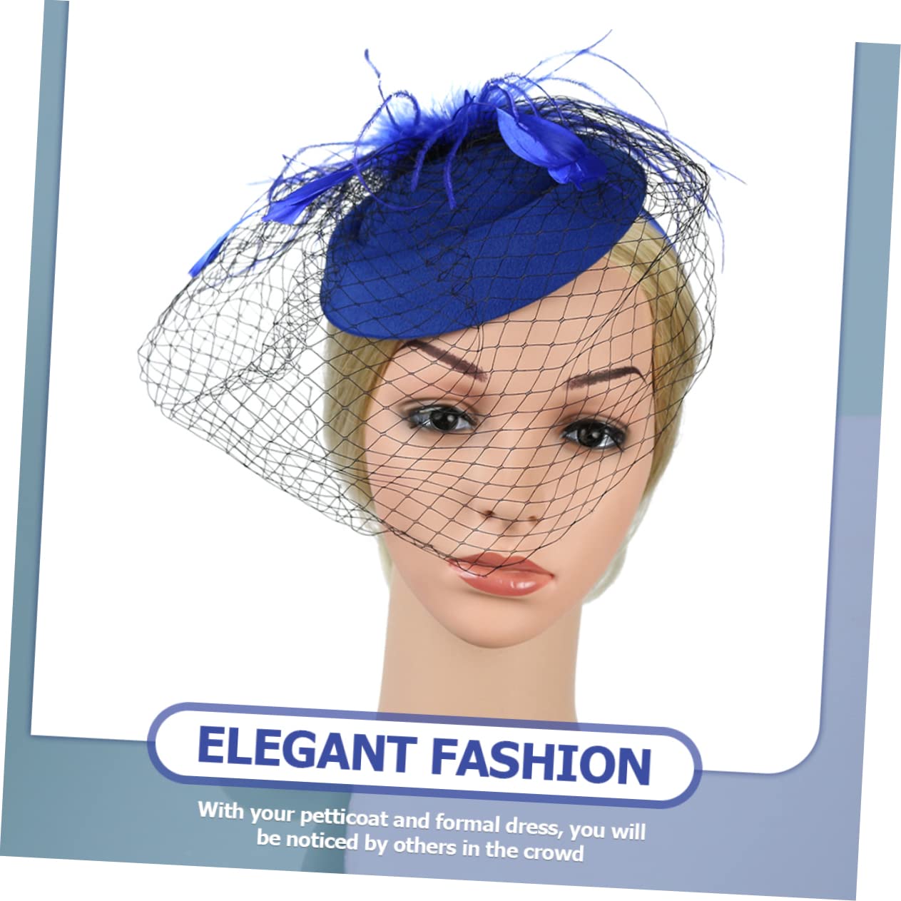 3pezzi Fascinator Elegante da Donna con Velo Piume Accessorio per Cerimonie e Tea Party Stile Vintage per Matrimonio e Feste