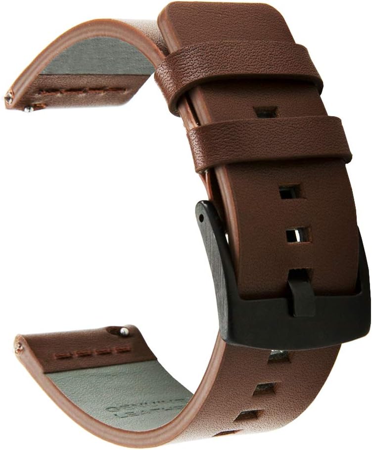 invella 22mm Genuine Leather Brown Strap for Amazfit PACE, Stratos 2, Gearr S3, Fossil Q Smartwatch, Huawei GT/Magic (22mm-EA-Brown)