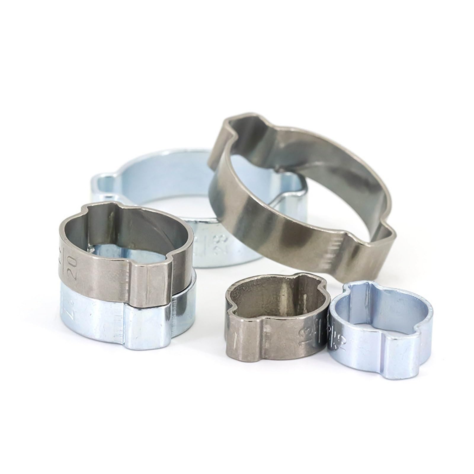 Abrazaderas de doble oreja Abrazaderas de manguera de doble oreja de acero inoxidable, 10 Uds./20 piezas Uds., 3-46mm, Kit de combustible for tubería de agua(37-40mm(10pcs))