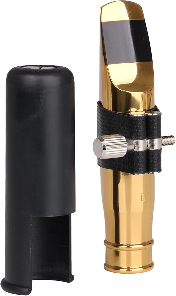 Yibuy Golden Bflat Tenor Saxophone Mouthpiece Gold 6 PU