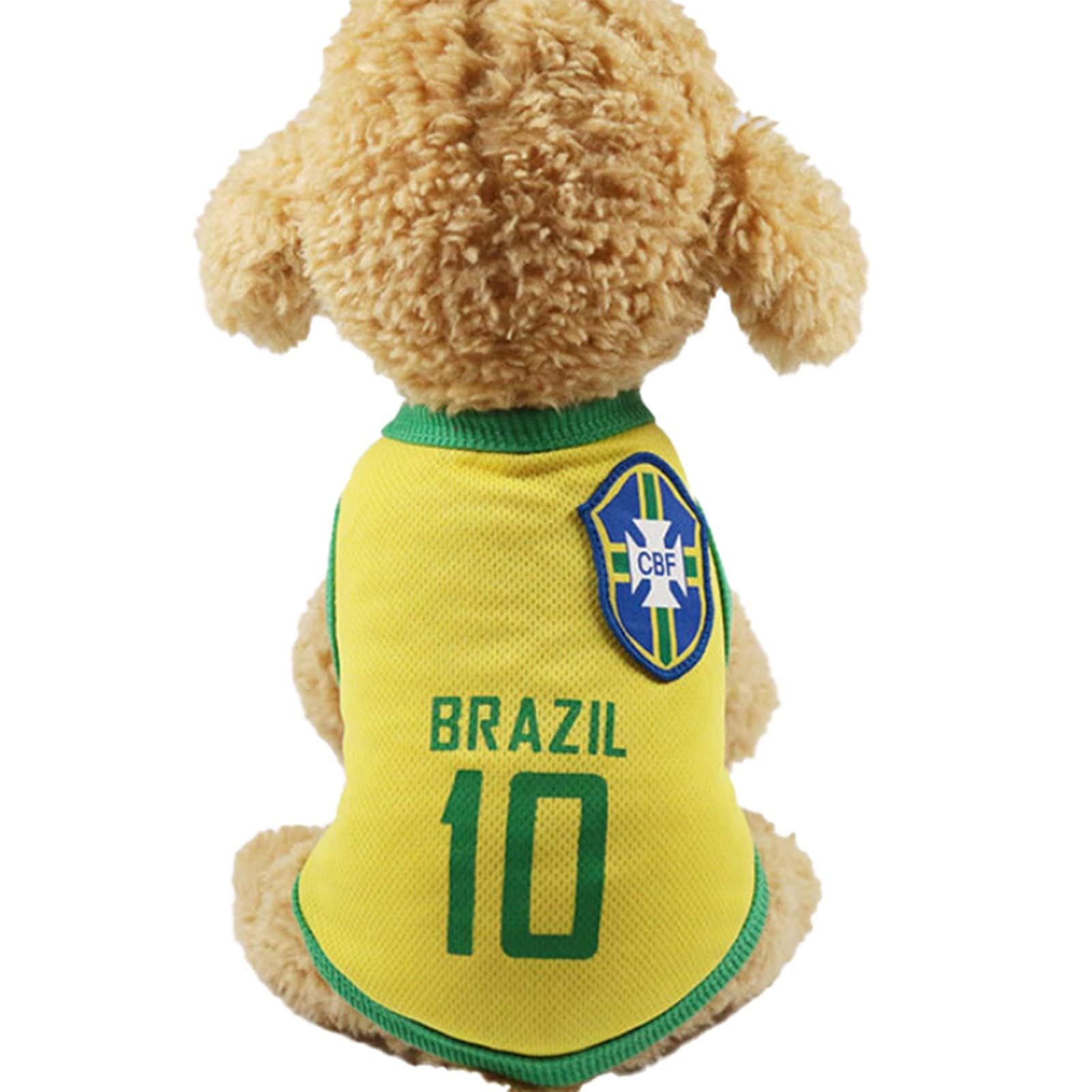 Camiseta De Fútbol Para Perros, Camiseta De La Copa Mundial Para Perros, Camiseta De Fútbol Para Mascotas, Chaleco Del Equipo Nacional De Fútbol Deportivo, Camisetas Para Mascotas(L-Amarillo)