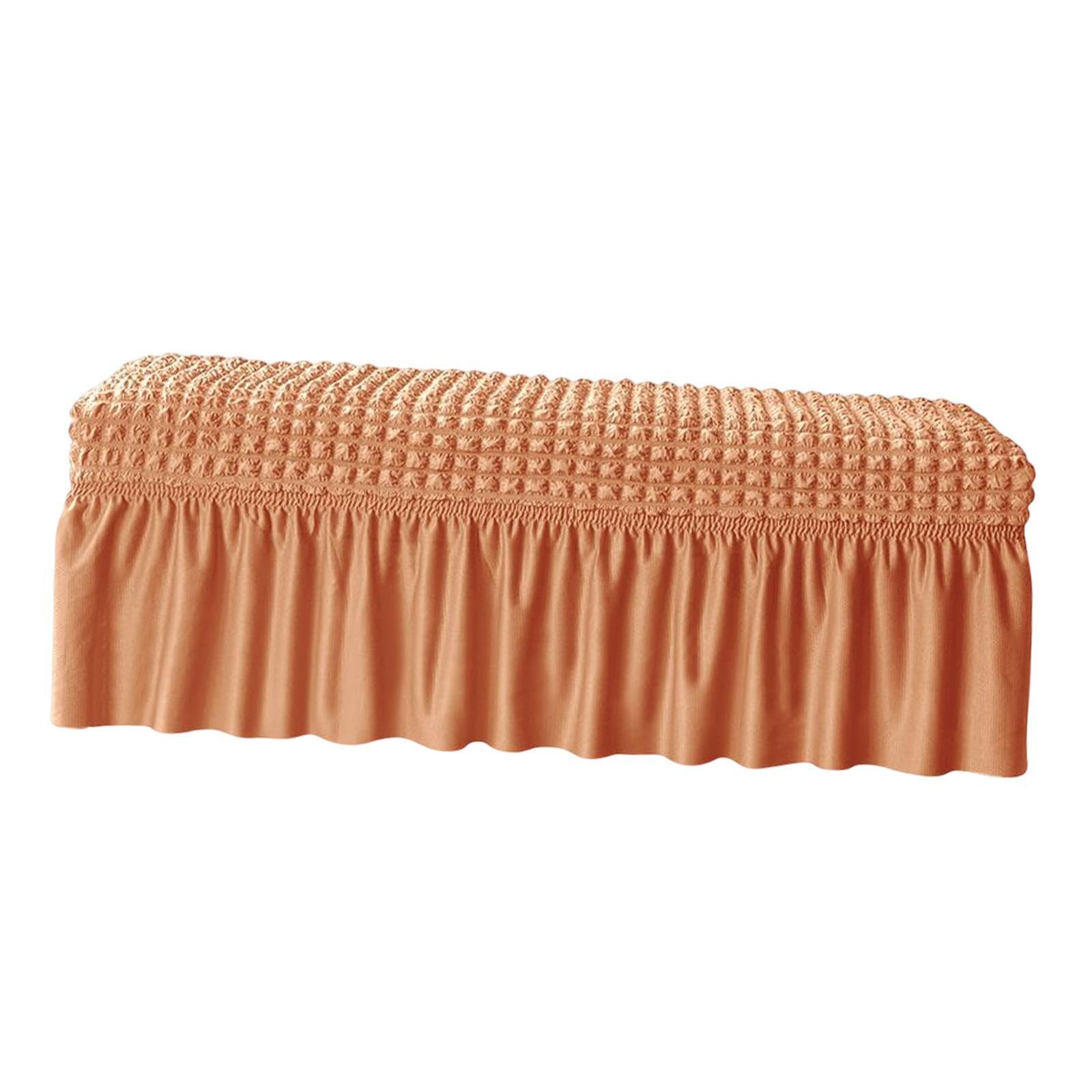 QIXCXAZ Removable Bench Slipcover Stylish Washable Dining Bench Cover Protects Against Spills And Stains In Any Room Stretch Furniture Protector Chair, Orange, 80cm-130cm