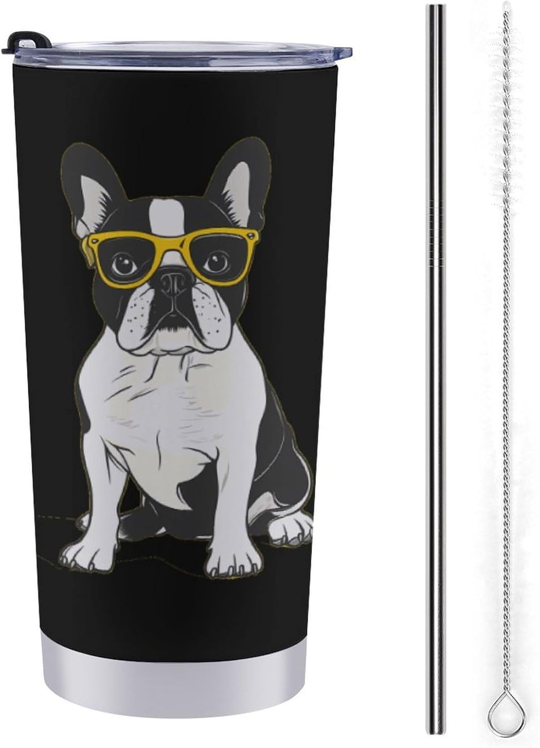 French Bulldog Travel Coffee Mug Stainless Steel Insulated Tumbler Water Bottle Tea Cup for Home Office