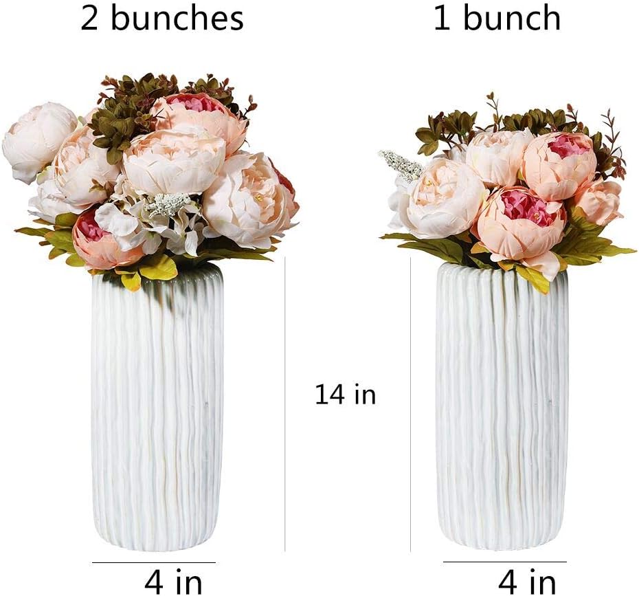 Luyue Vintage Artificial Peony Silk Flowers Bouquet Home Wedding Decoration -Light Pink : Home & Kitchen