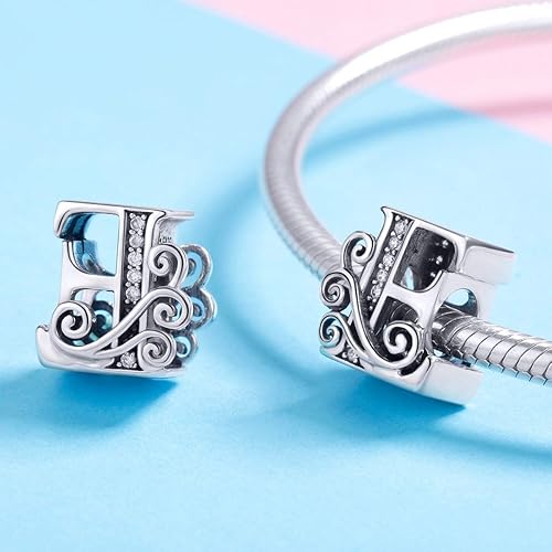 Miniatura 3 de BETTY&SARAH dije de plata esterlina 925 con forma de letra, para pulseras Pandora, letra del alfabeto, joya, regalo para mujer