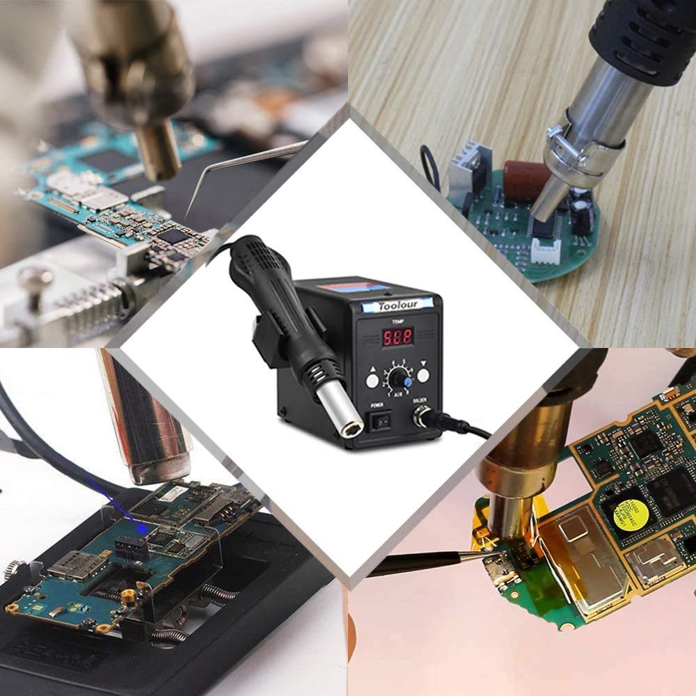 Hot Air Rework Station Toolour Soldering Station with 100500°C Heat