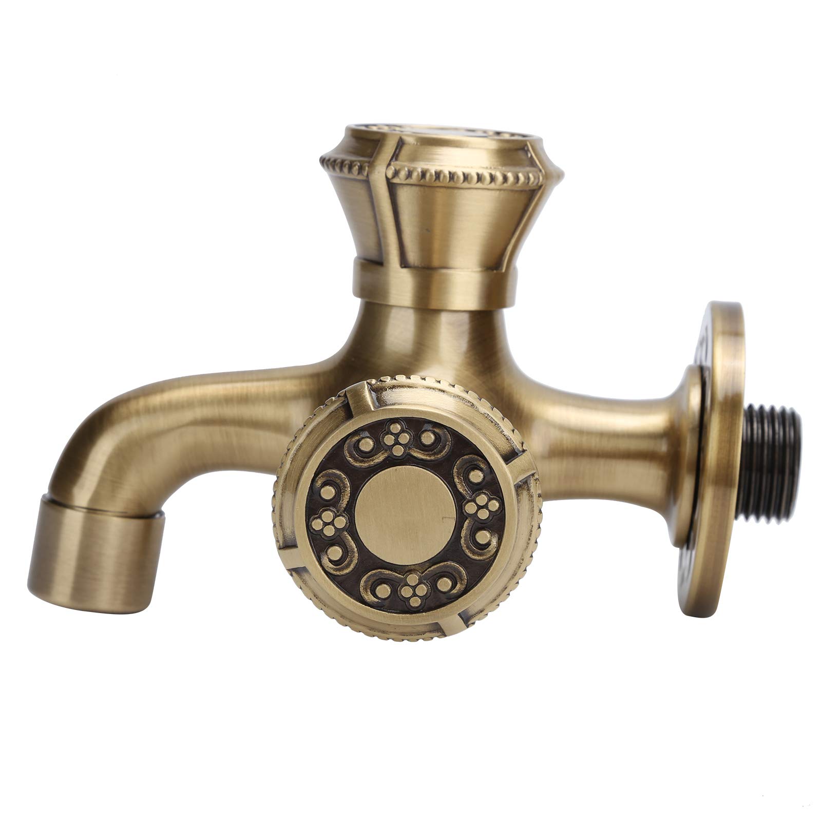 Rubinetto Vintage, Rubinetto a Parete G1/2" Rubinetto in Ottone Antico per Lavatrice, Lavabo da Bagno, Giardino, Casa, Cucina | Rubinetto da Vintage in ottone massiccio con attacco a parete per Lavatrice, Lavabo da Bagno, Giardino, Casa, Cucina
