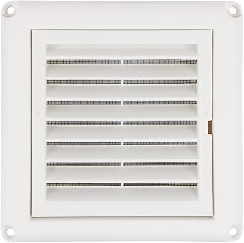 CABAX 4" Louvered Vent Cover for Outside Dryer Exhaust Air Vent Cover with Built-in Window Screen Net, White