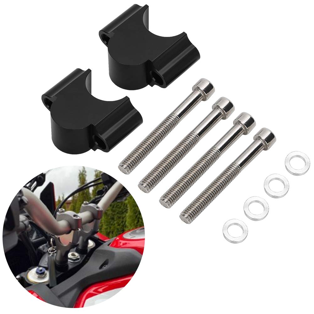 Rehausse de Guidon Moto 28MM en Aluminium Réglable, Poignée Noire Résistante pour VTT et Quad