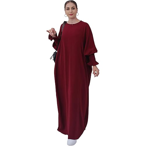 Muslim Prayer Abaya Islamic Women's Khimar Pure Color Hijab Dress Long Sleeve Dubai Kaftan