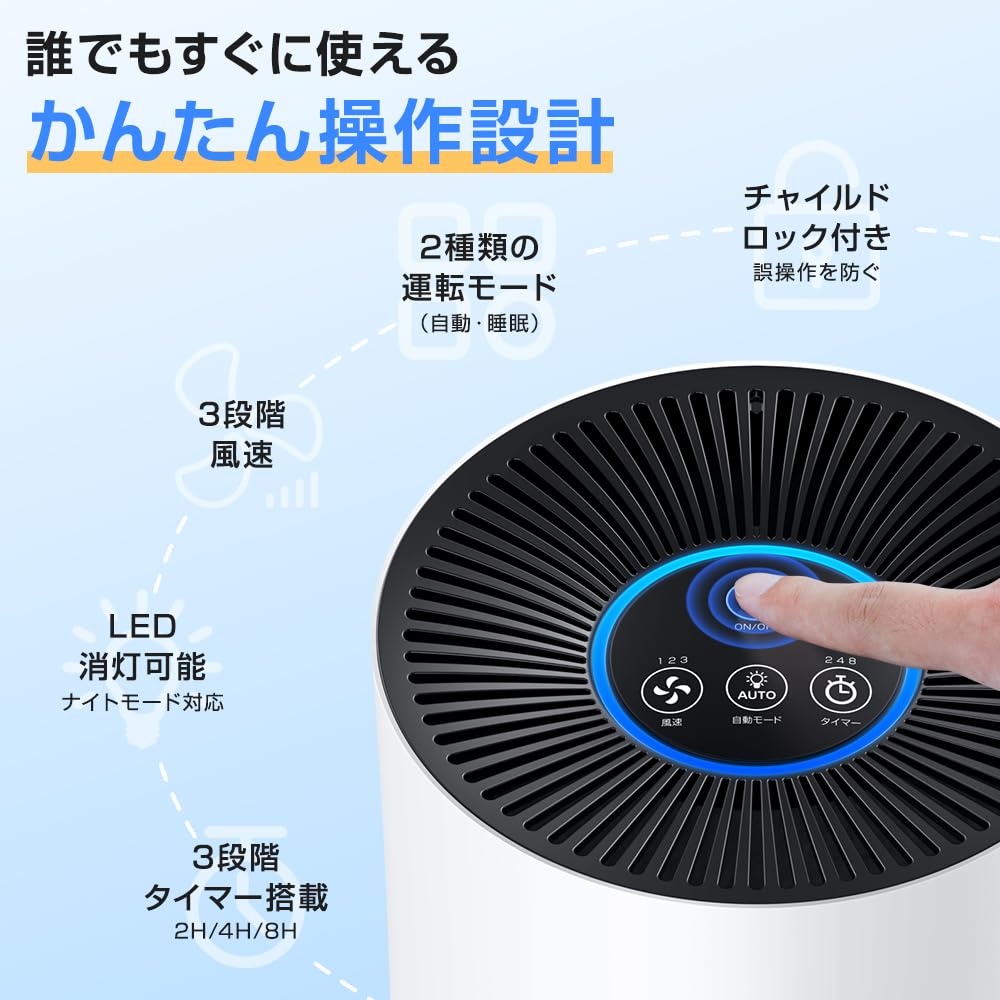 Amazon.co.jp: 【2026年新モデル・AI節電調整】空気清浄機 小型 花粉
