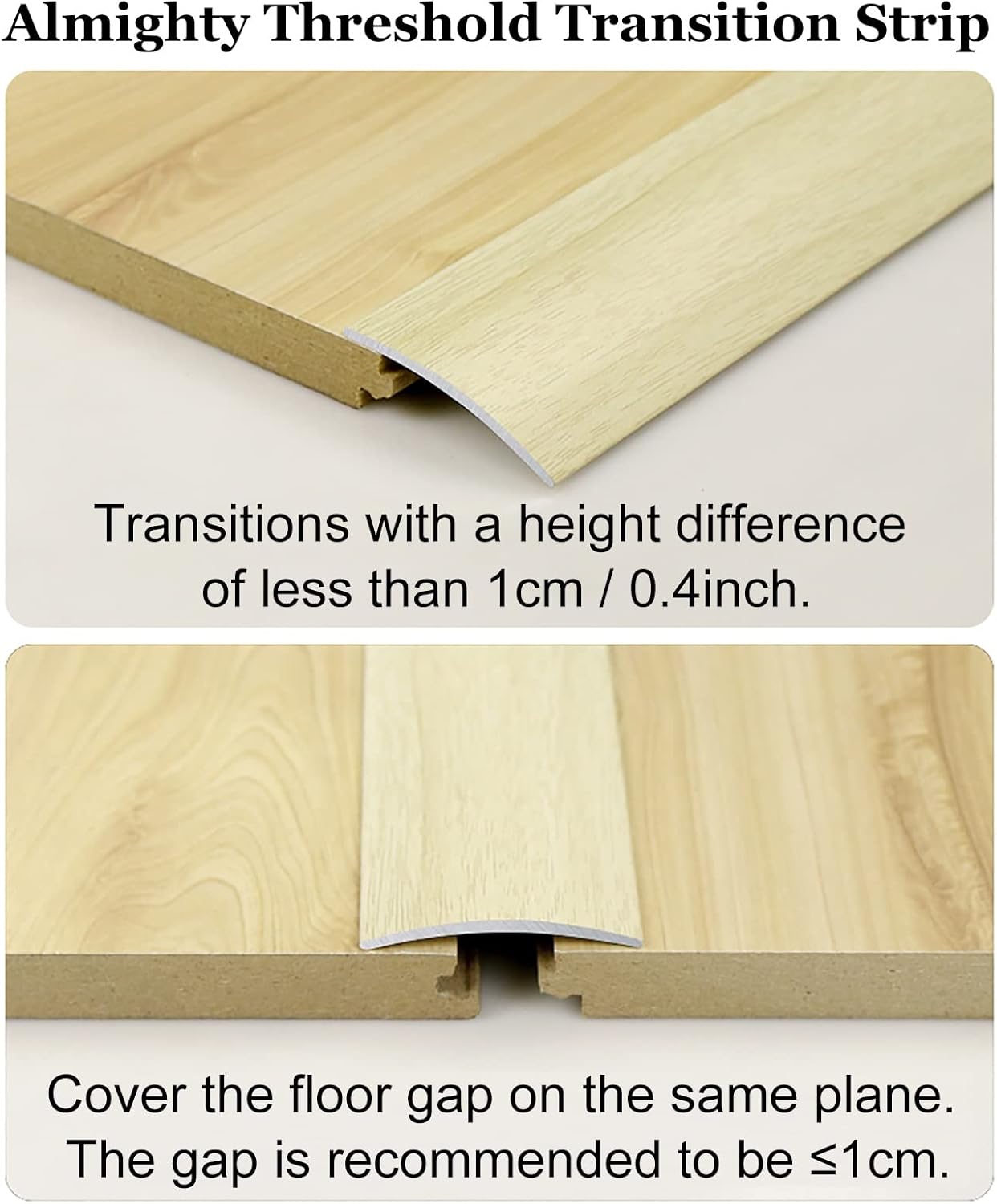 90cm Long Peel and Stick Threshold Strip Door Threshold Cover Beveled Edge Ramp Edge Transition Strips (Style12)