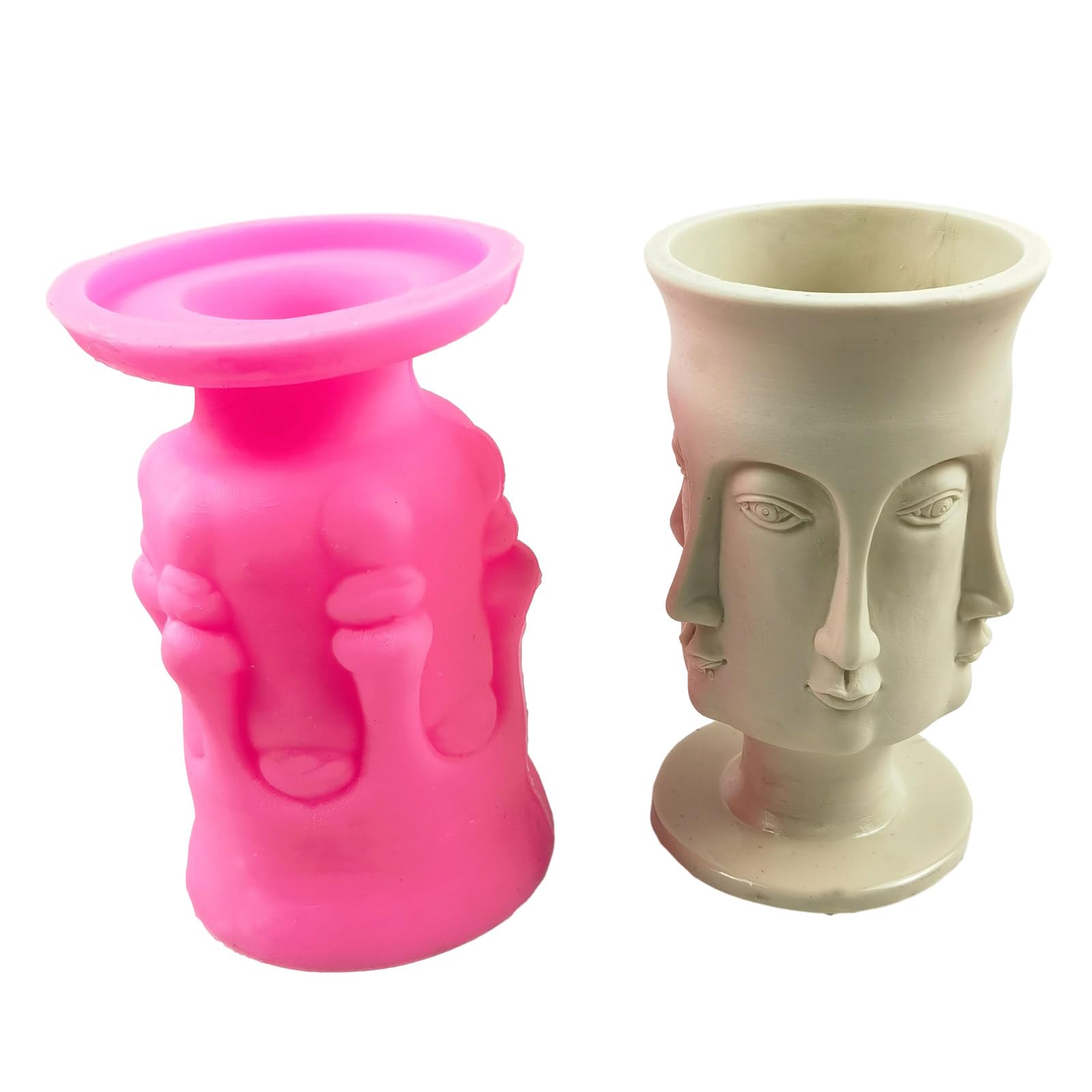 Stampi per vasi per piante in calcestruzzo a forma di volto umano per realizzare a mano giardinaggio stampi in silicone per fioriera