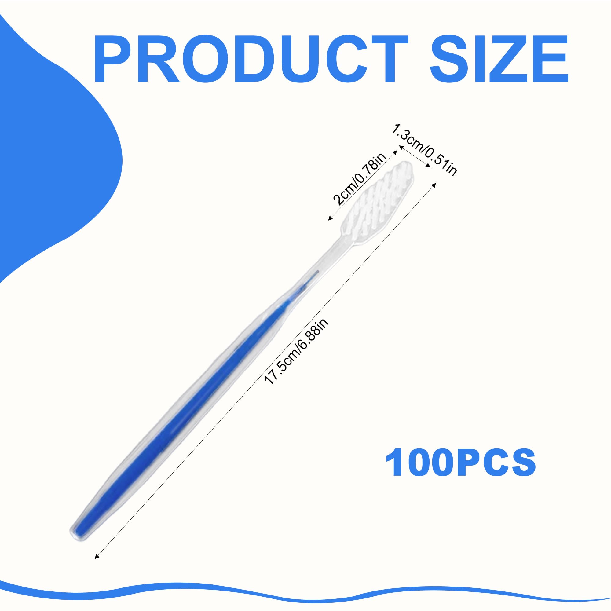 100 unidades de cepillos de dientes desechables, cepillos de dientes de viaje portátiles, envasados individualmente, cepillo de dientes de viaje, cerdas suaves, cepillos de dientes desechables para — view 2
