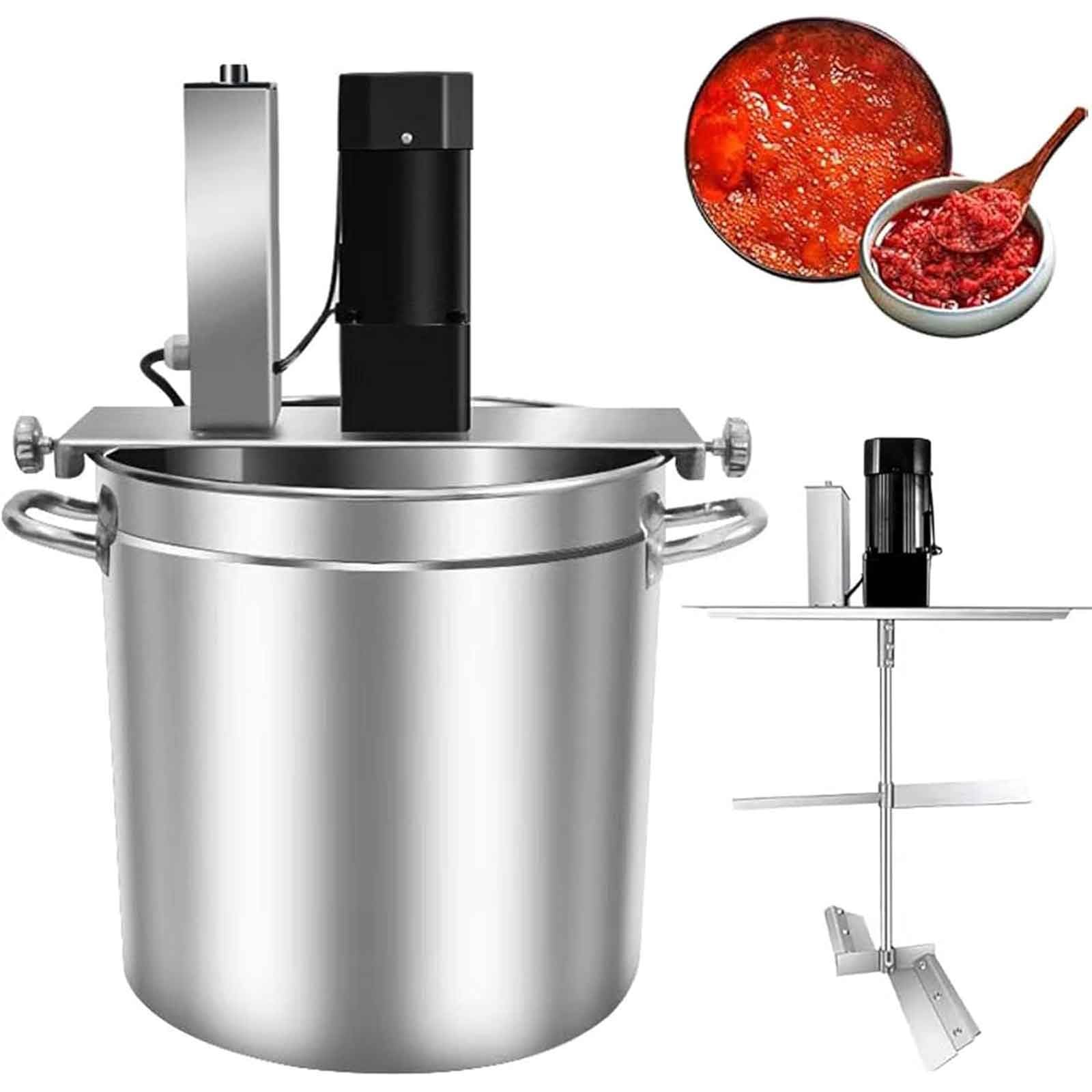 Mezclador de calefacción comercial, raspador de agitación de doble capa de 30L/50L, velocidad ajustable, máquina agitadora de condimentos y sopas para el hogar y el restaurante