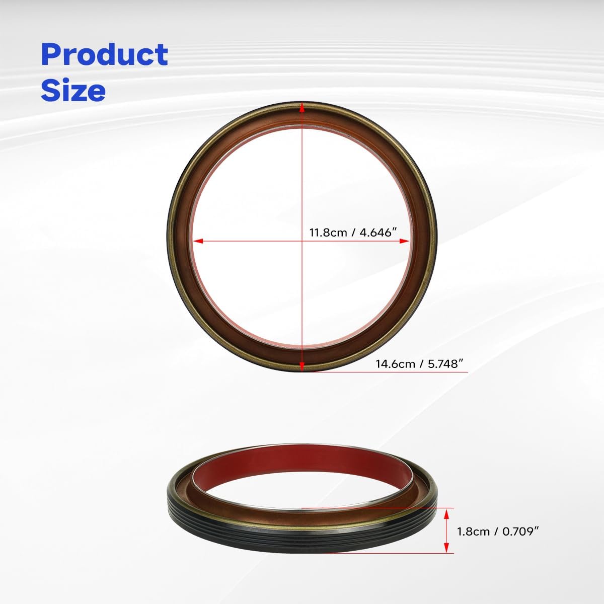 BS40700 Rear Engine Crankshaft Seal Kit Compatible with 2004-2010 Ford E350/E450 ǀ 2003-2005 Excursion ǀ 2003-2010 F250/F350/F450/F550 Super Duty，Rear Main Seal for Engine V6 6.0L 6.4L
