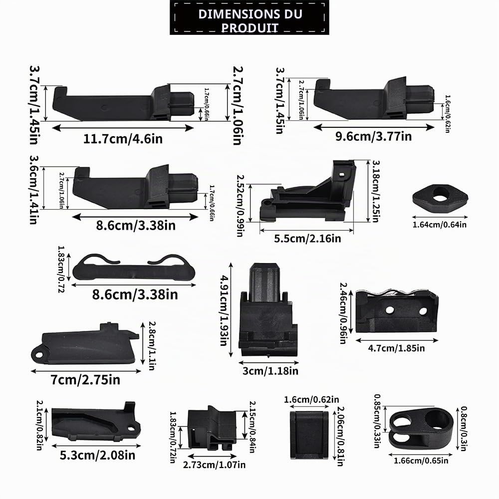 Kit de réparation pour toit ouvrant Compatible avec FIAT 500 C Cabrio 30 pièces Guides de toit Tettino 500C