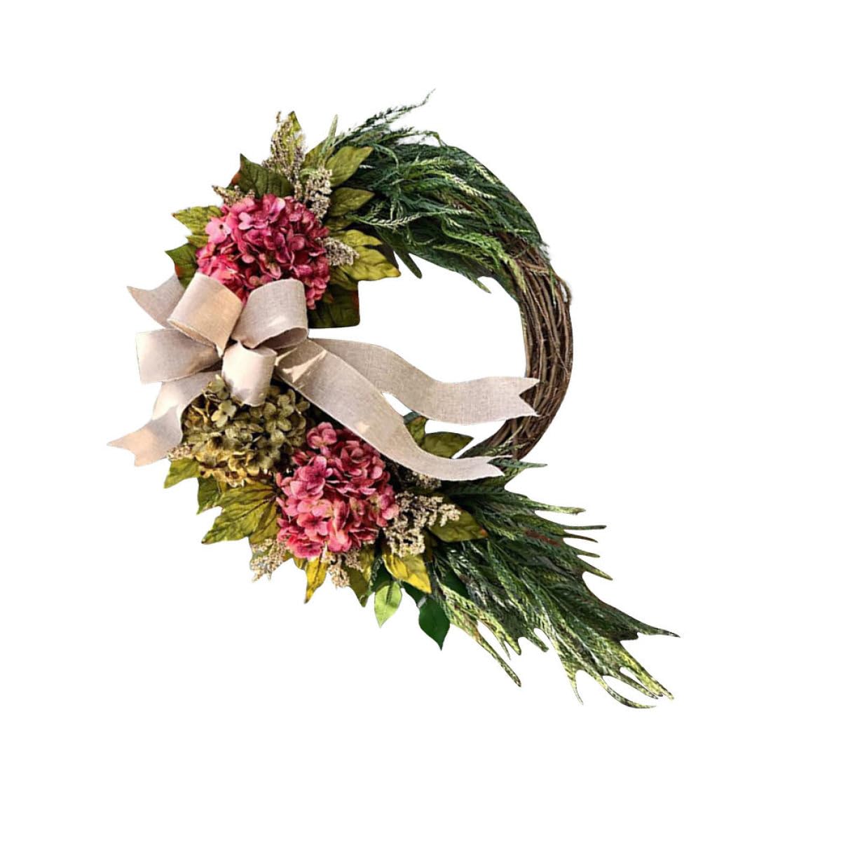 jojofuny Ghirlanda Porta Ingresso Stile Rustico Fiori Artificiali in Plastica, Decorazione Naturale per Casa e Matrimonio, Resistente a Sbiadimento e Appassimento Stile Stili multipli
