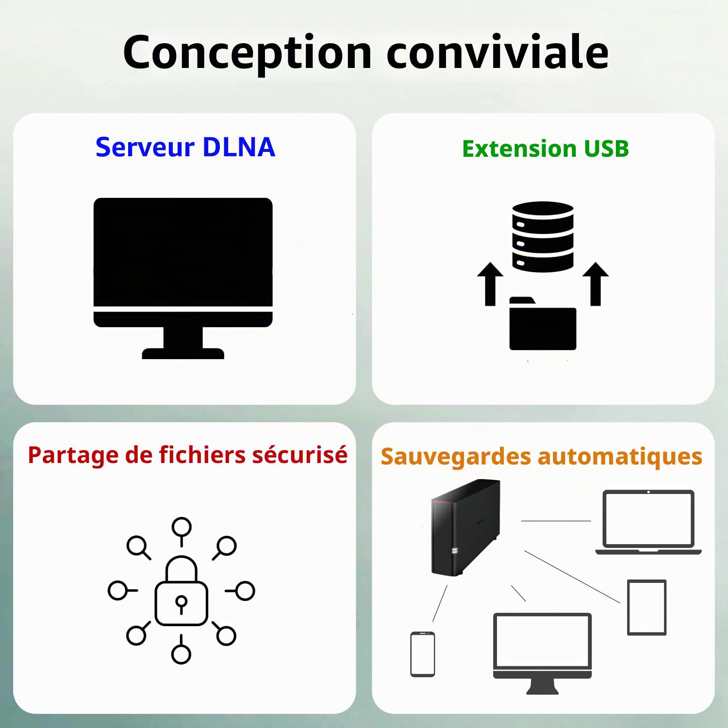 Buffalo LinkStation 210 Stockage réseau NAS à 1 Baie 4 to avec disques durs Inclus Stockage NAS Qui Fonctionne comme Un Cloud Domestique ou Un périphérique de Stockage réseau pour la Maison