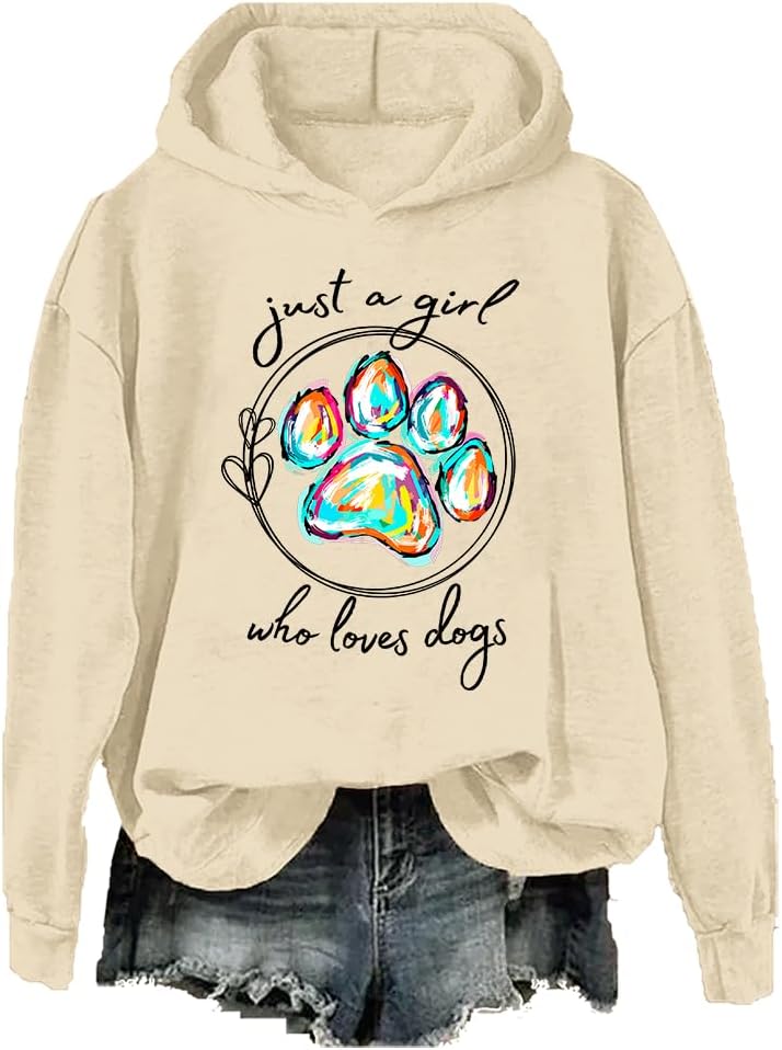 Just A Girl Who Loves Dogs Hoodie, Dog Mom Sweatshirt Pullover Hoodie