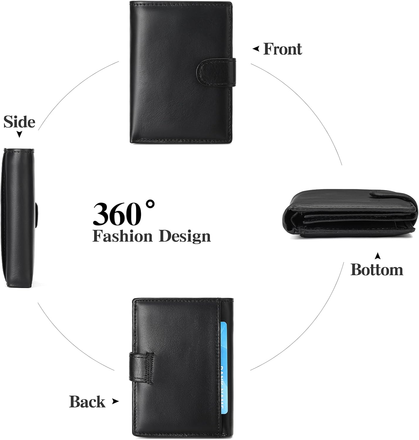 GAEKEAO Mens Wallet Large Capacity Genuine Leather RFID Blocking Bifold Wallets for Men with Coin Pocket 3 ID Windows - Image 4