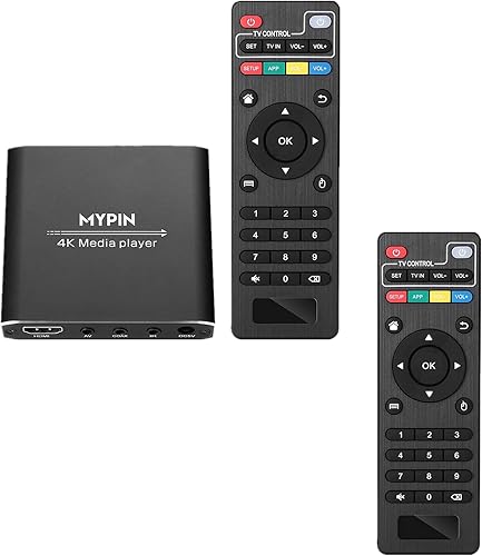 Reproductor multimedia 4K con control remoto 2X, reproductor de MP4 digital para disco duro de 8 TBunidad USBtarjeta TFH.265 MP4 PPT MKV AVI