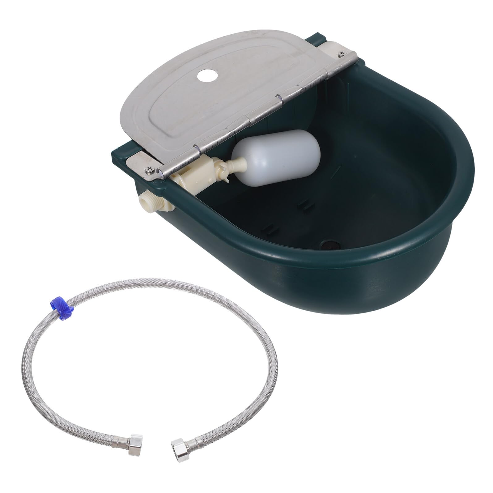 SHINEOFI Bebedero Automático para Animales de Plástico Resistente con Válvula de Flotador y Tubo de Acero Inoxidable de 80 CM para Caballos Vacas Cabras Ovejas y Perros Abrevadero