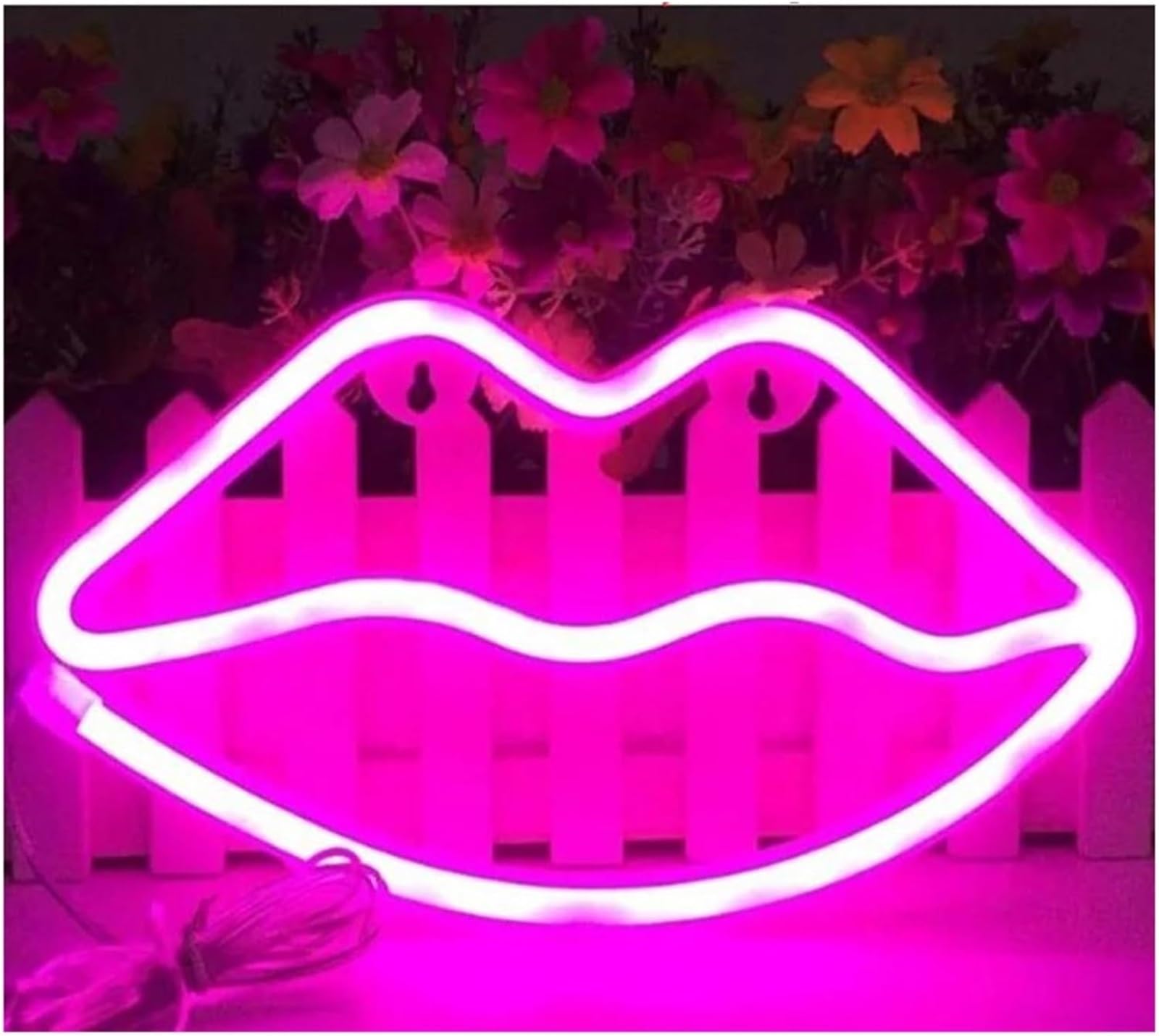 Luci al neon per insegne di labbra fumanti per bar, pub, feste, pareti, camere da letto, decorazioni artistiche, luce notturna(Rosa)