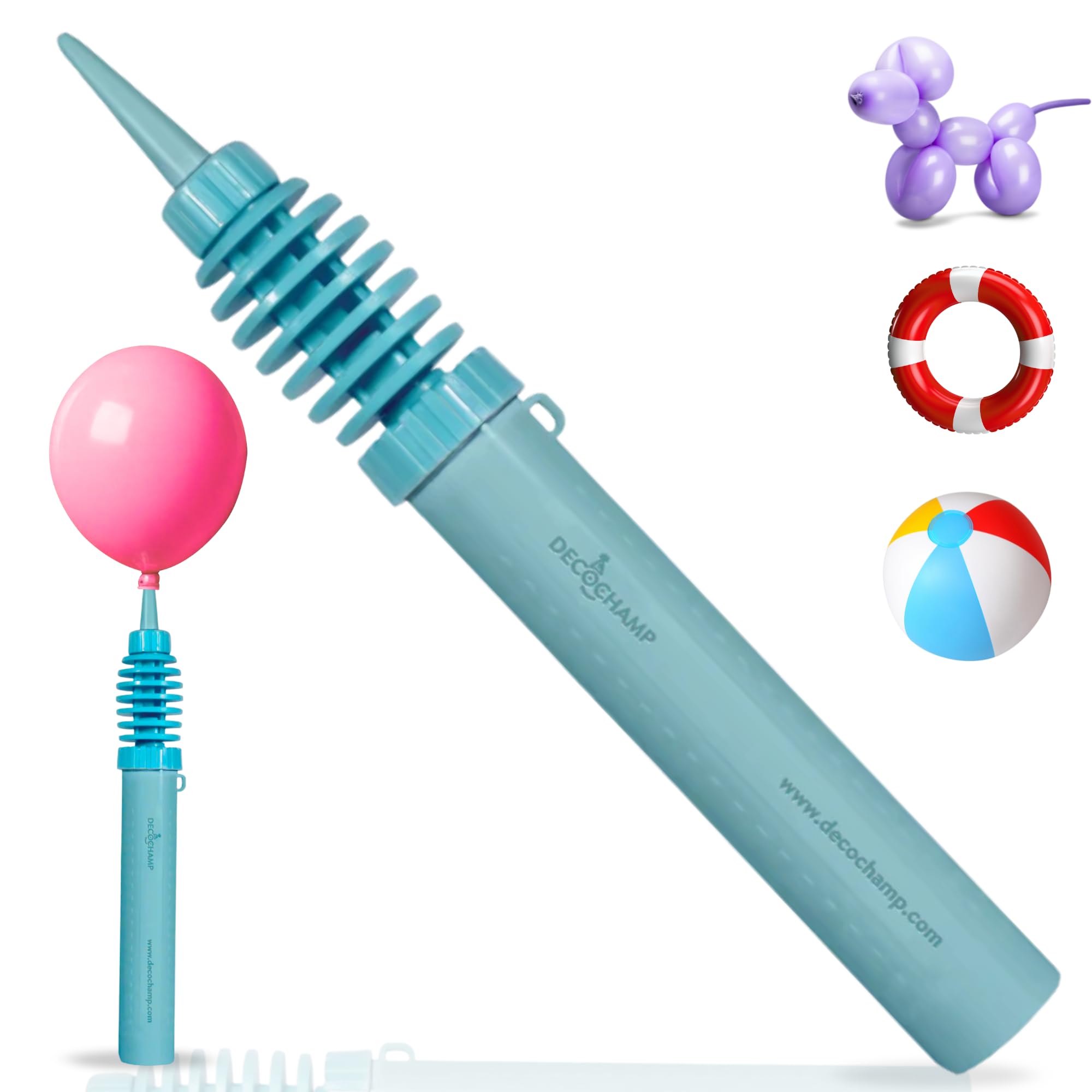 Deco pompki mini – 2-drożna mini pompka powietrzna o podwójnym działaniu, ręczna pompka do balonów, przenośna pompka do balonów, ręczna pompka, balony