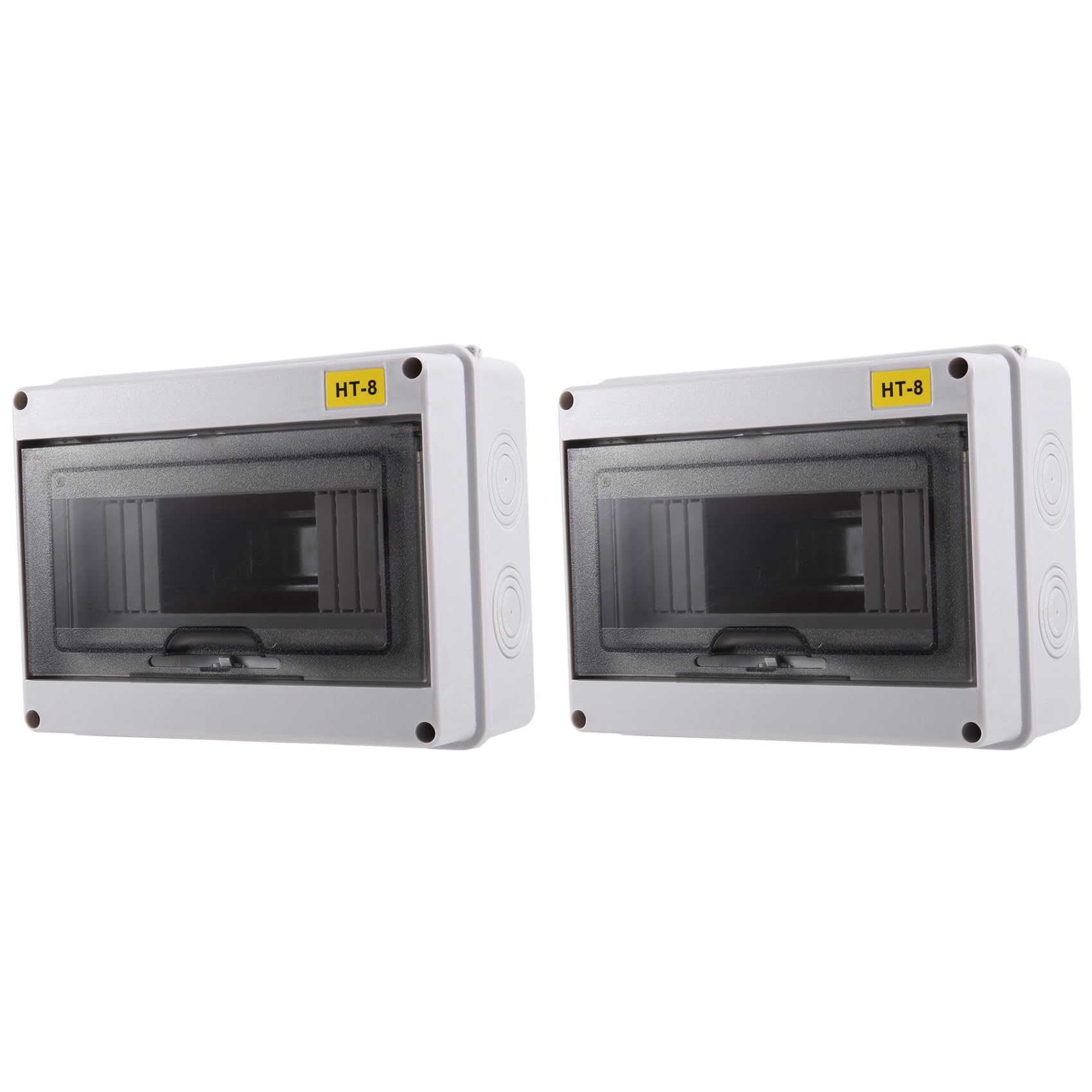 Jnchdghwa As Shown 2X Ip65 Mcb Breaker Box Distribution Protection Box Abs Power Electronic Din Rail Enclosure For Circuit Breaker Ht-8 Way