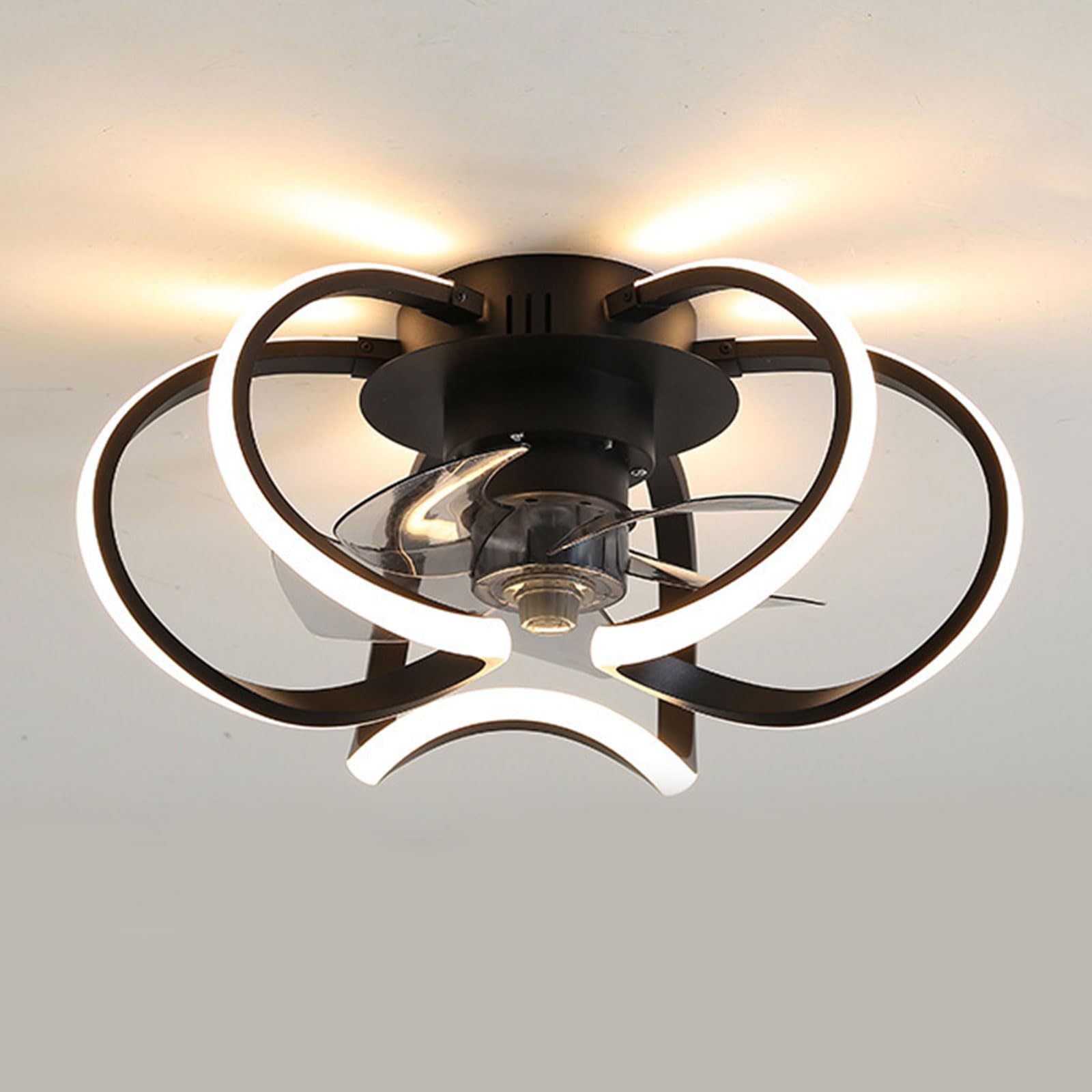 HXYSXHJUO Indoor Mute Ceiling Fans With Light Modern LED Kids Room Bedroom Dimmable Colse To Lighting Remote 3 Speeds Fan For Living