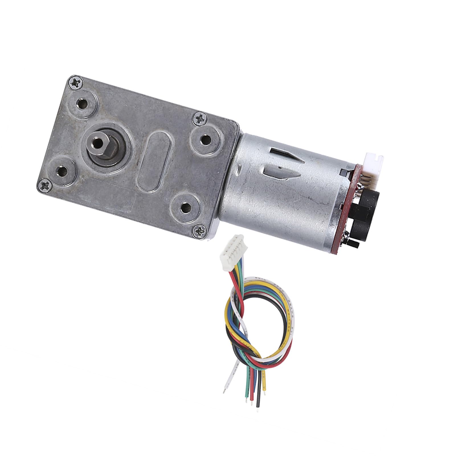 Motore Riduttore Encoder con Motoriduttore a Vite Senza Fine DC 12V Albero Verticale Autobloccante Robusto per Varie Dimensioni di Installazione (100 giri/min)