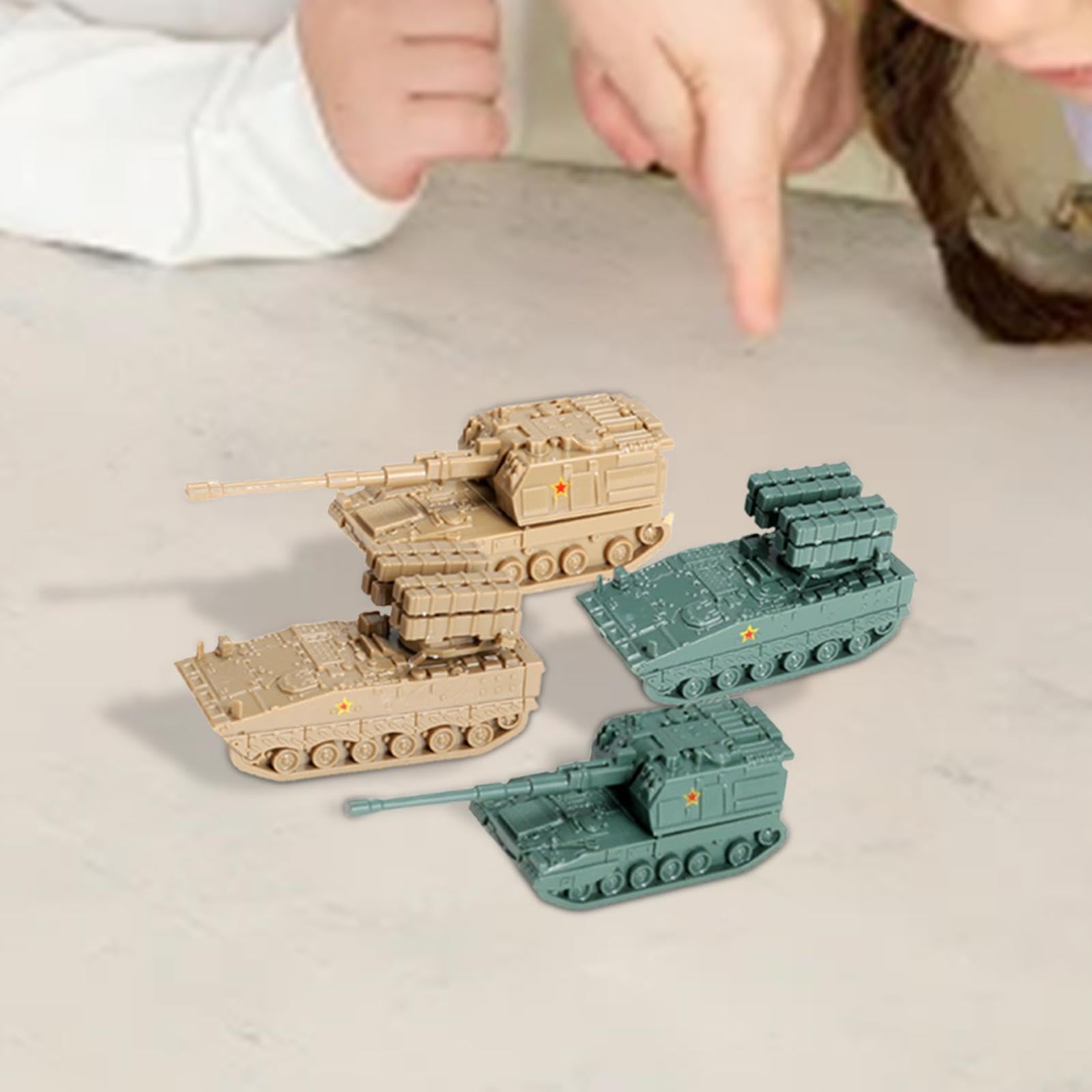 Amazon.co.jp: Generic 4x 1:144 戦車モデル 車輪付き車両モデル 子供