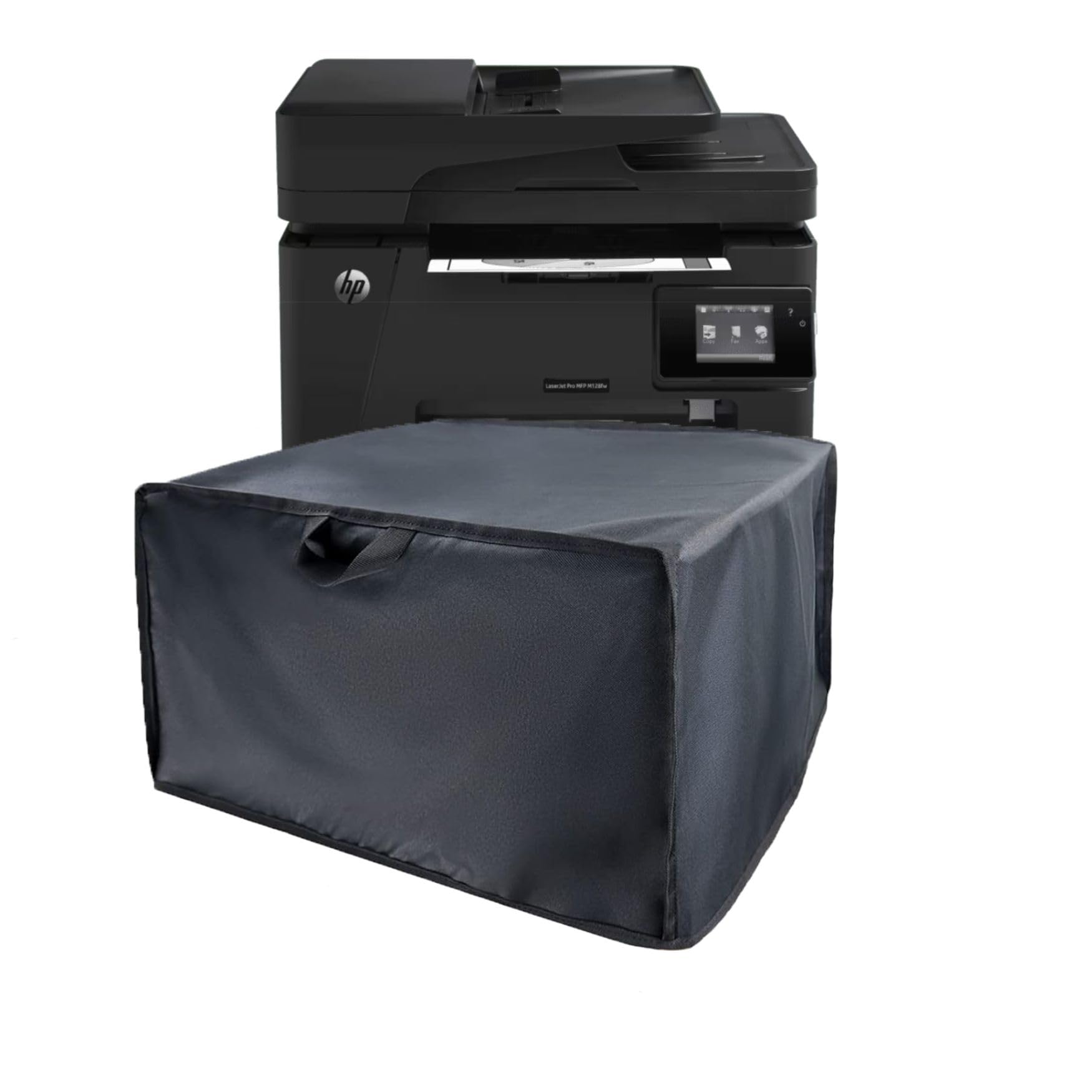 Printer Dust Cover Compatible for HP LaserJet Pro MFP M128fw Printer,Premium Nylon, Water-Resistant, Durable, Anti-Static Protection for Home & Office Printers (Dorca)- Black-image-27