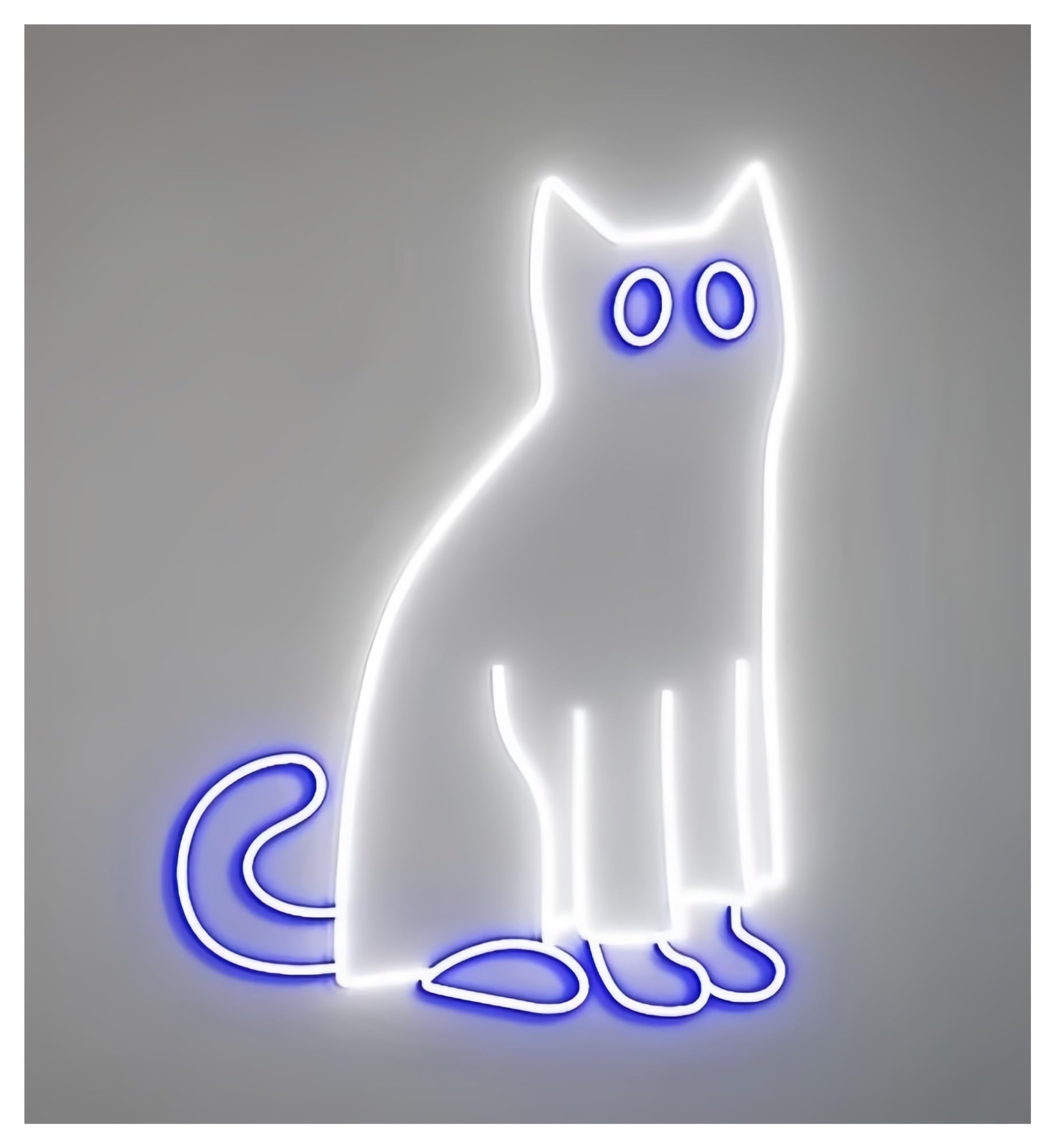 SHOUXI Sign Lamp Ghost Cat Neon Sign, Halloween Door Decor(A,40cm)