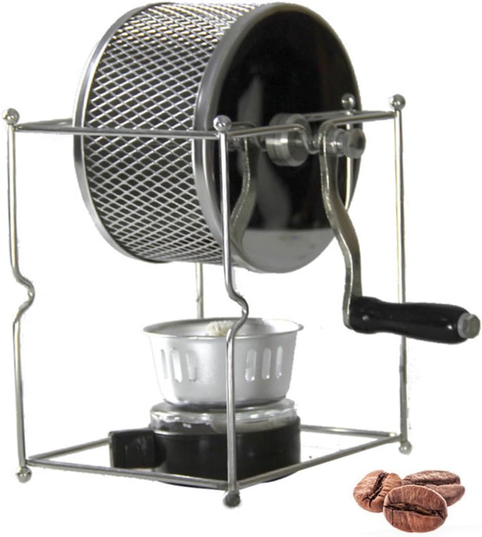 Stainless Crank Coffee Bean Roaster Portable Diy Wheel Baking Machine for Home Camping and Office Use Easy to Clean Compact Design