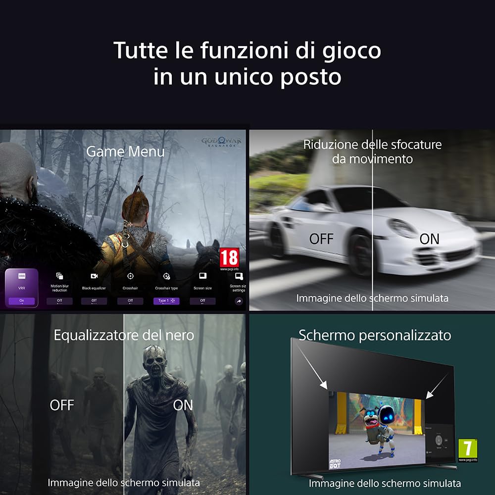 Sony BRAVIA 5 - XR|Mini LED| Processore AI XR | Acoustic Multi-Audio | Dolby Vision/Atmos | IMAX Enhanced | Google TV (2025) |Google Cast| Apple AirPlay 2|Eco Dashboard 2|Menu di gioco 2-98pollici
