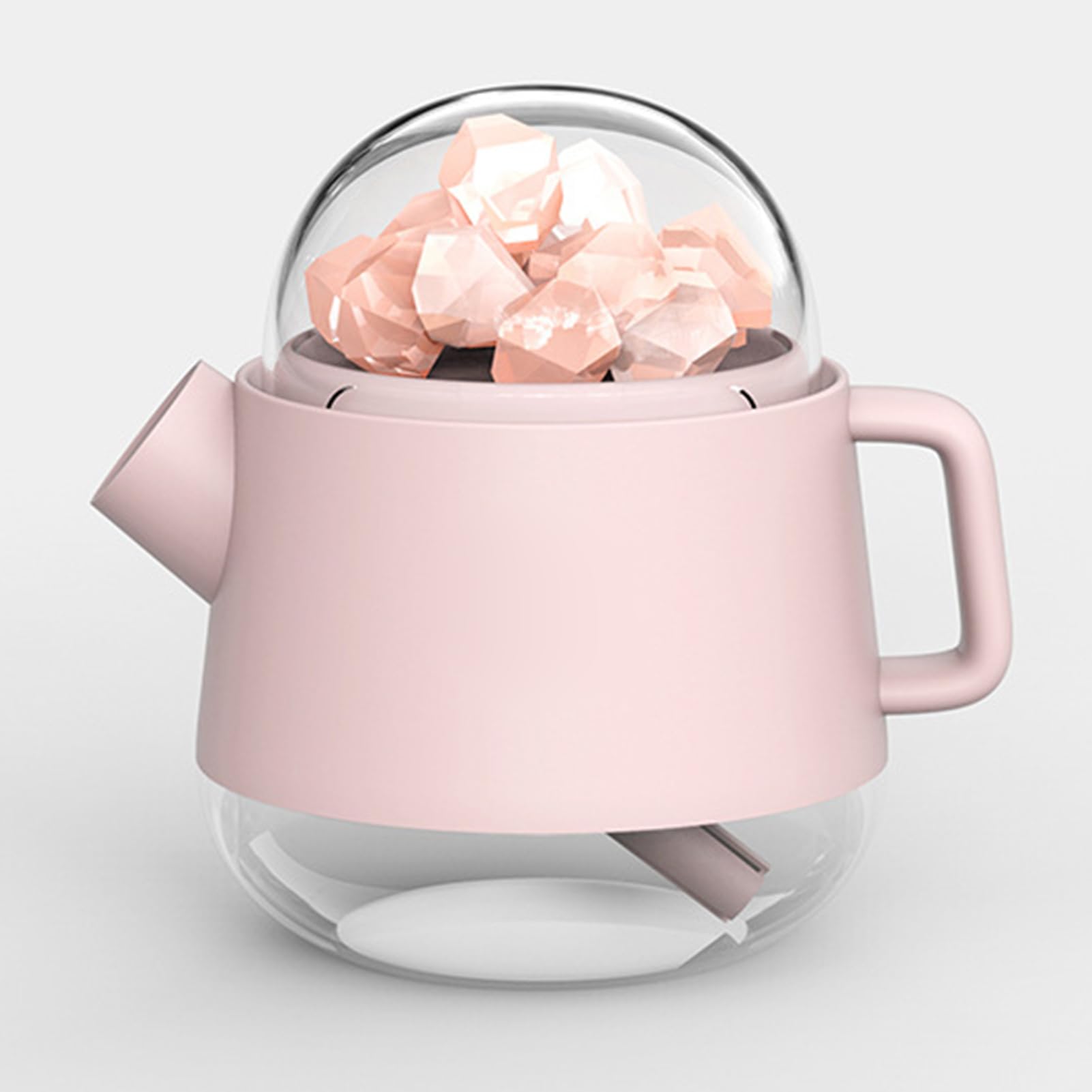 Cocoarm Umidificatore con Pietra di Sale, Diffusore di Oli Essenziali Wireless in ABS 360 Ml 800 MAh USB Ricaricabile Muto Nano Nebbia Luce Notturna per Casa Dormitorio Camera da Letto Ufficio (PINK)