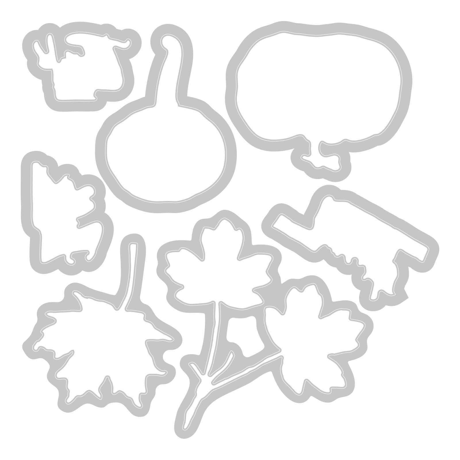 Sizzix A5 Clear Stamps w/Framelits Die Pencil Line Harvest by 49 and Market, CLEAR/SILVER - Image 2