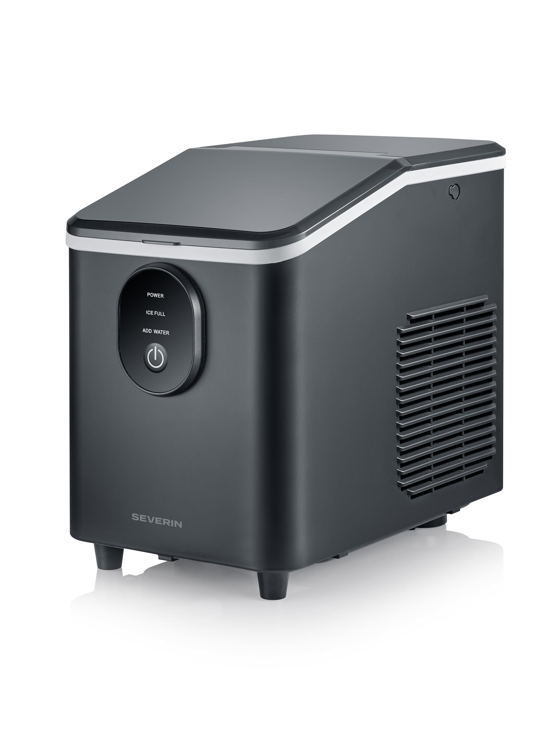 Severin Máquina para hacer cubitos de hielo, máquina para hacer hielo, 8 cubitos en solo 8 minutos, capacidad 1,2 l, fácil de usar y limpiar, apagado automático, diseño compacto, 120 W, negro, EZ 7415
