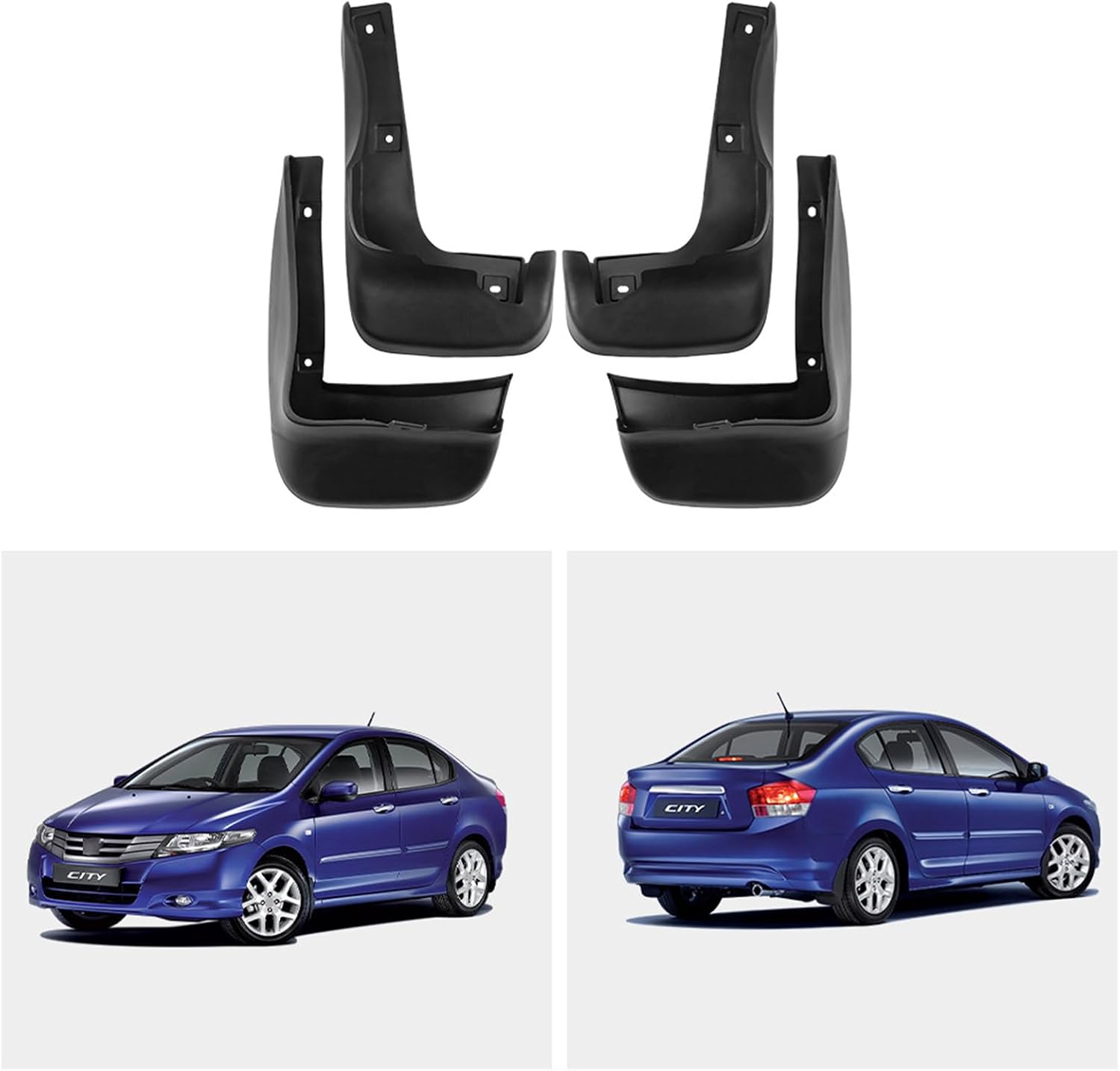 Car Mudguard Mud Flaps for City 2009-2014 Molded Custom Front and Rear Mudflaps Splash Guards Flares Kit 4-PC Auto Accessories,Send 1 Car Wash Towel