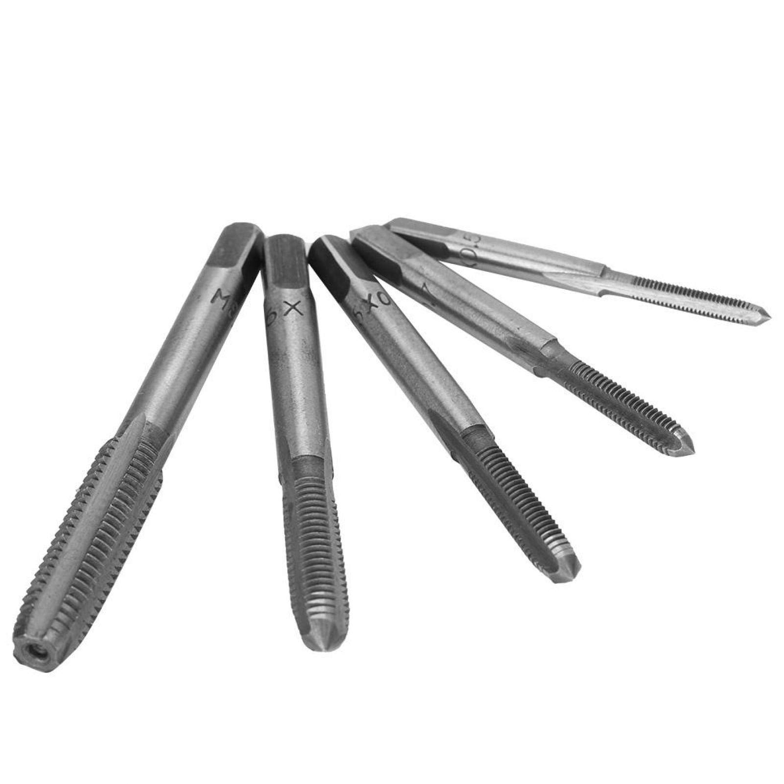 Lot De 5 Tarauds M3 M4 M5 M6 M8 En Acier Rapide HSS Revêtu Titane - Pour Perçage Et Filetage - Rainure Droite - Bijouterie, Réparation