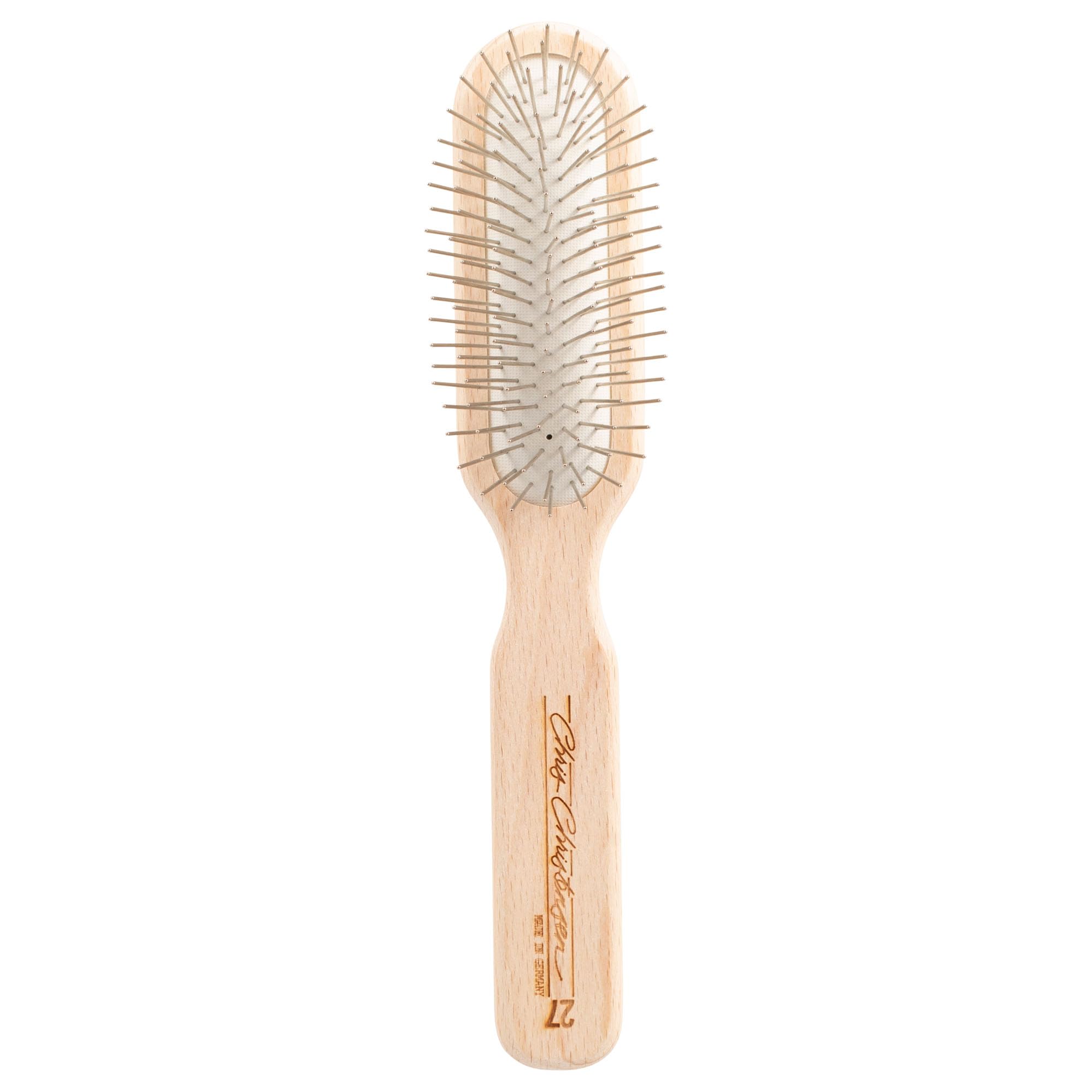 27 mm Oblong Pin Dog Brush, Original Series, Groom Like a Professional, Stainless Steel Pins, Lightweight Beech Wood Body, Ground and Polished Tips
