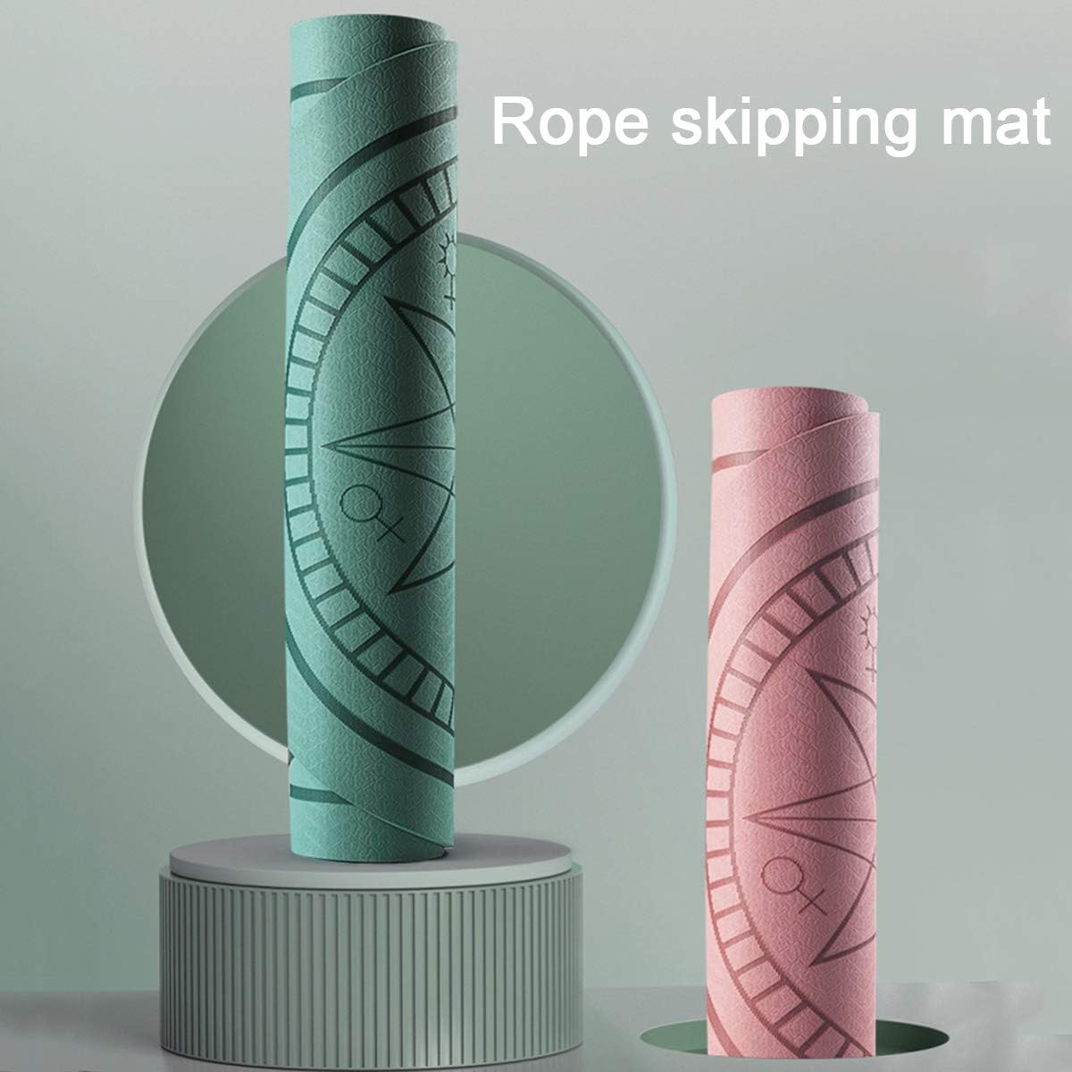 Exercise Mats Jump Rope Mat Portable Extra Thick Workout Mats High Density Non-Slip for Indoor Jumping Workout Mats with Easy to Store and Clean for Home Gym Flooring