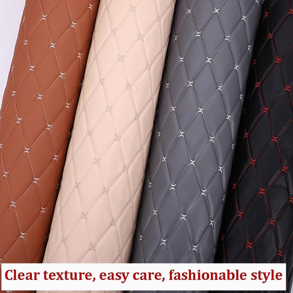 Tessuto Per Rivestimenti Auto In Similpelle Trapuntata In Vinile Nero E