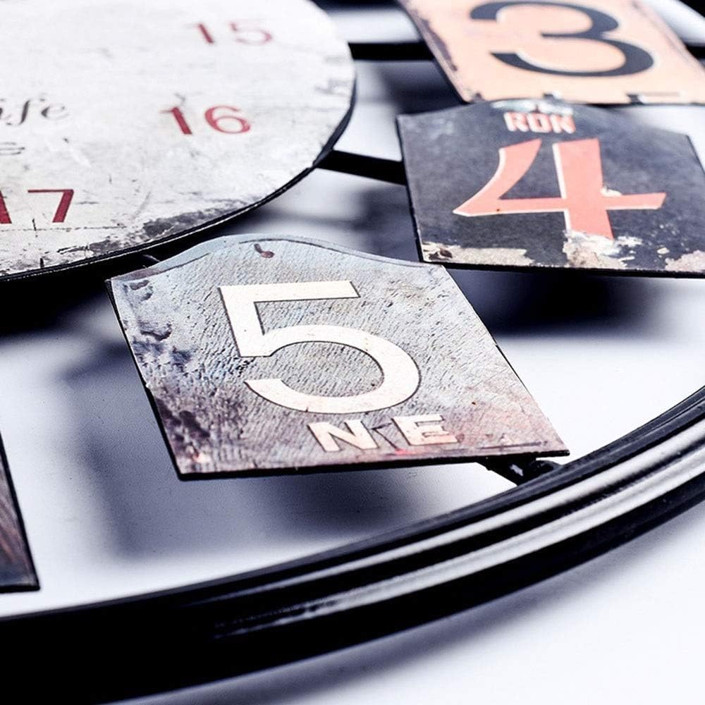 Wall Clock Iron Material European Retro Wall Clock DIY Timepiece Clock Mute Circular Hollow Metal Watch Size 50cm * 50cm